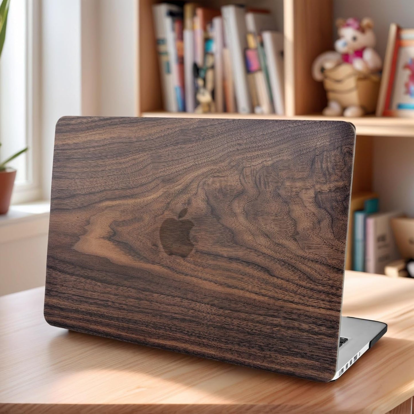 KECC Compatible with MacBook Air 13 inch Case 2022 2021 2020 2019 2018 Release M1 A2337 A2179 A1932 Plastic Hard Shell for MacBook Air 13.3 inch + Keyboard Cover + Sleeve, Walnut Wood