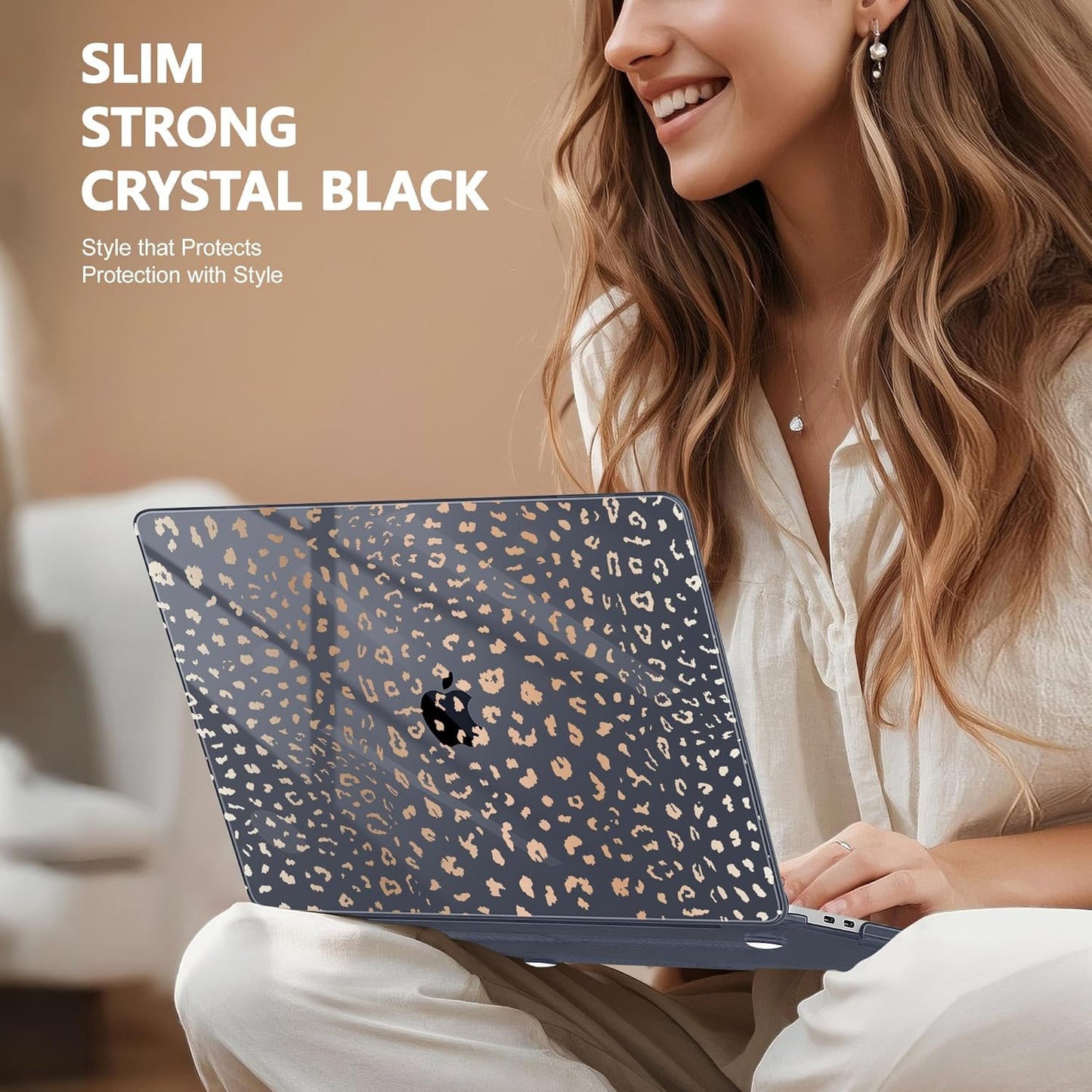 May Chen Case for MacBook Pro 13 inch M2 2023,2022,2021,2020 A2338 M1 A2251 A2289, Plastic Hard Shell Case for MacBook Pro 13" with Touch Bar Fits Touch ID, Leopard Print