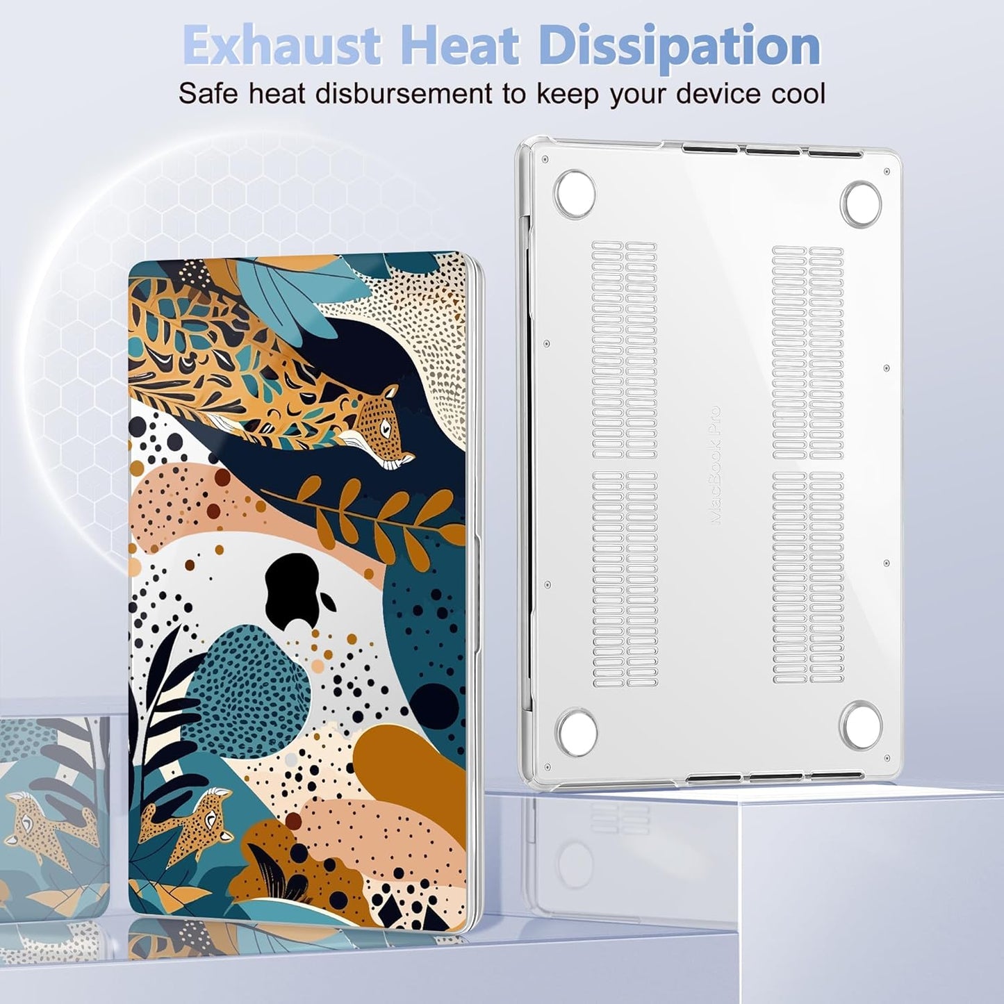 for MacBook Pro 16 inch Case 2021 2022 2023 2024 Release A3186 A3403 M4 A2991 M3 A2780 M2 A2485 M1 Pro/Max, Hard Shell Case with Screen Protector & Keyboard Cover, Leopards