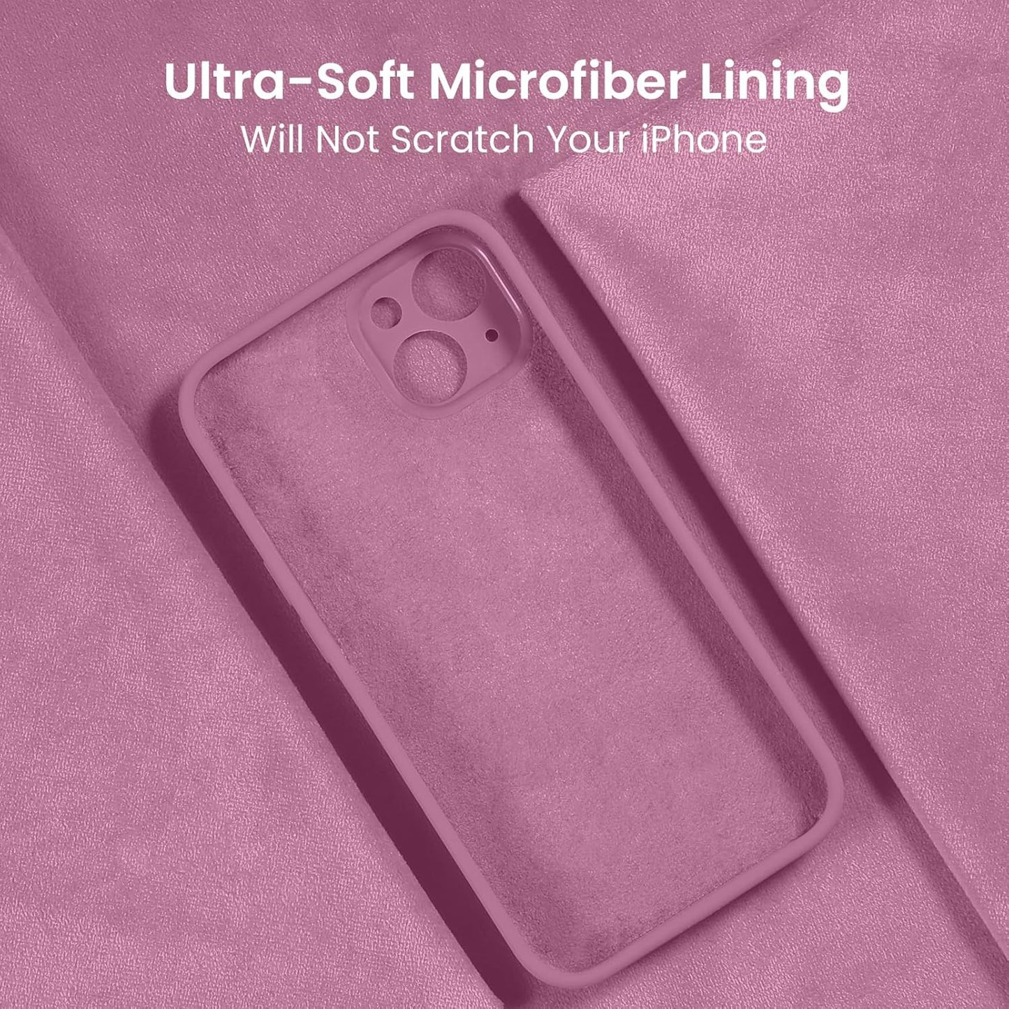 FireNova Designed for iPhone 15 Case, Silicone Upgraded [Camera Protection] Phone Case with [2 Screen Protectors], Soft Anti-Scratch Microfiber Lining Inside, 6.1 inch, Lilac Purple