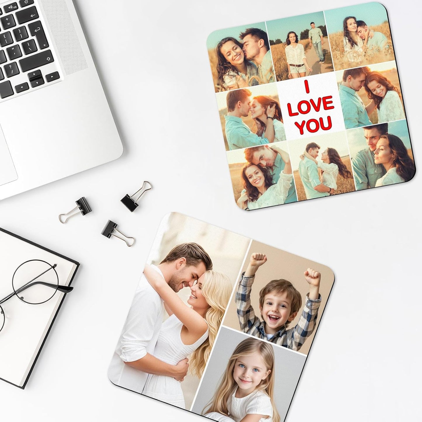 Custom Mouse Pad, Personalized Mouse Pad with Photo & Text, Neoprene Mouse Mat for Laptop Computer Office Desk, Mousepad Small with Anti-Slip Rubber Base