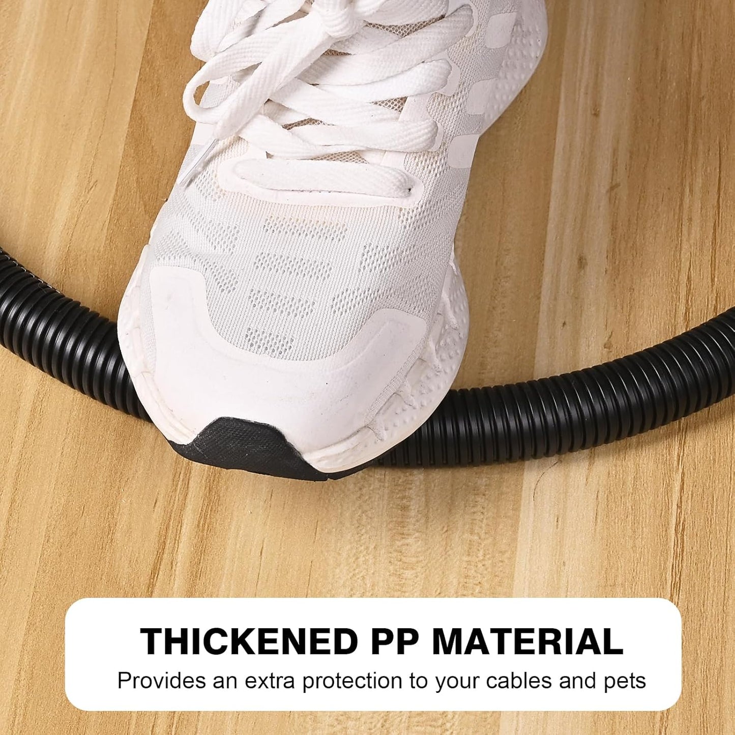 CrocSee 10ft - 3/4 inch Flame Retardant Split Wire Loom Tubing with Installation Tool - Flexible Wire Covers Cord Protectors - Black