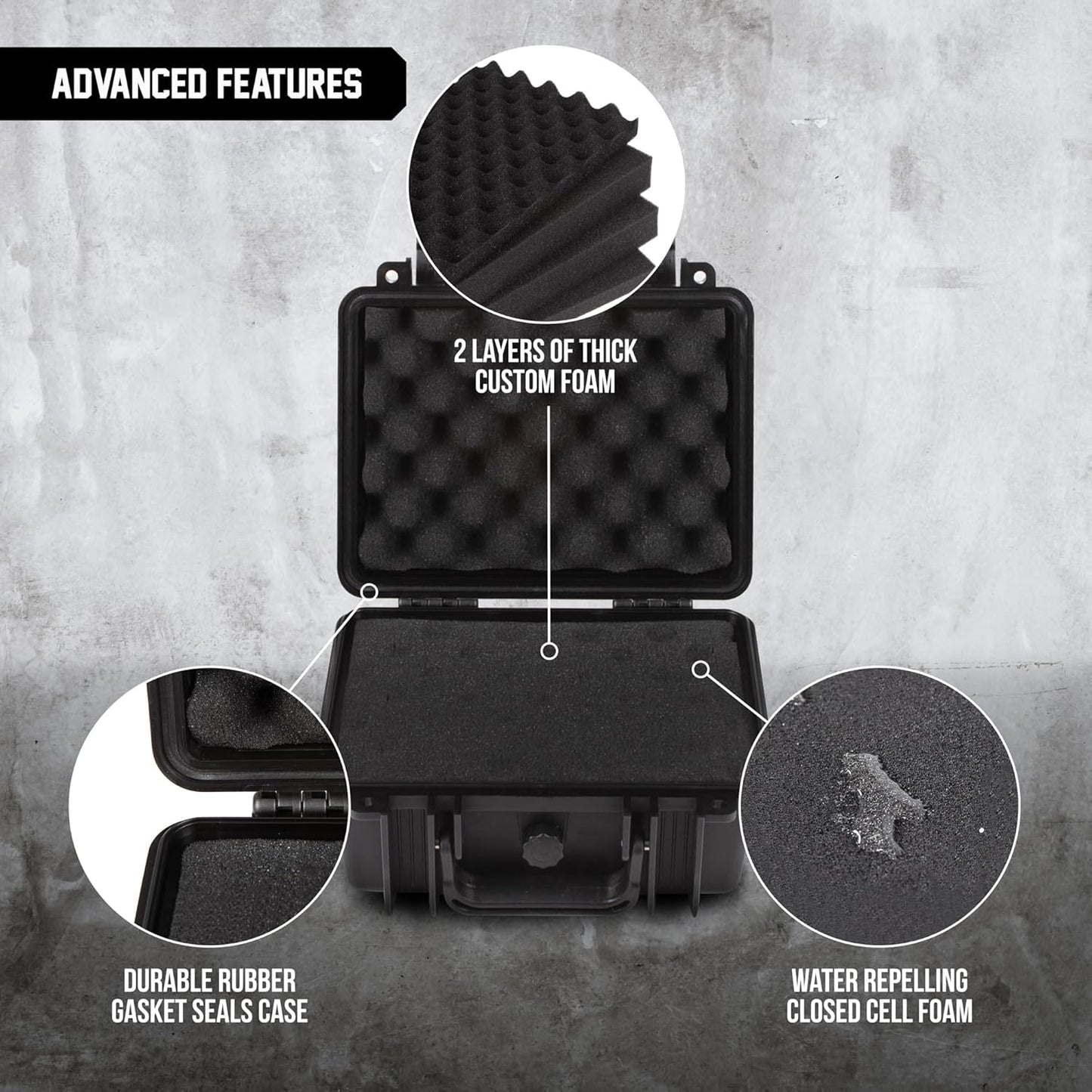 All Weather Hard Case 10 x 9 x 5” - TSA Approved Hard Shell Travel Case with Customizable Foam for Cameras, Lenses, Electronics and Other Gear