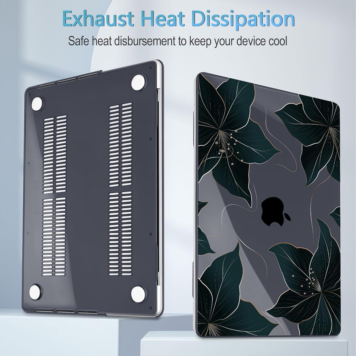 Mektron Case for MacBook Pro 16" M4 A3403 A3186 M3 A2991 M2 A2780 M1 A2485 (2021/2023/2024) Pro/Max with Touch ID, Hard Shell Plastic Laptop Cover Keyboard Cover Screen Protector, Floral C218