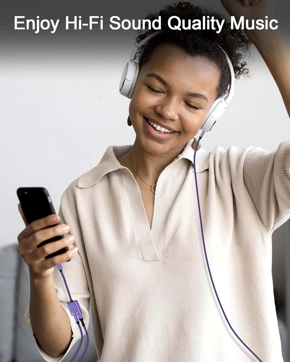 iPhone Dongle Headphone and Charger 2 in 1, Lightning to 3.5mm Audio Jack + Charge Splitter [Mfi Certified] iPhone Aux Adapter Female Converter for Apple 14 Plus 13 12 11 Pro Max XR XS iPad Mini iPod