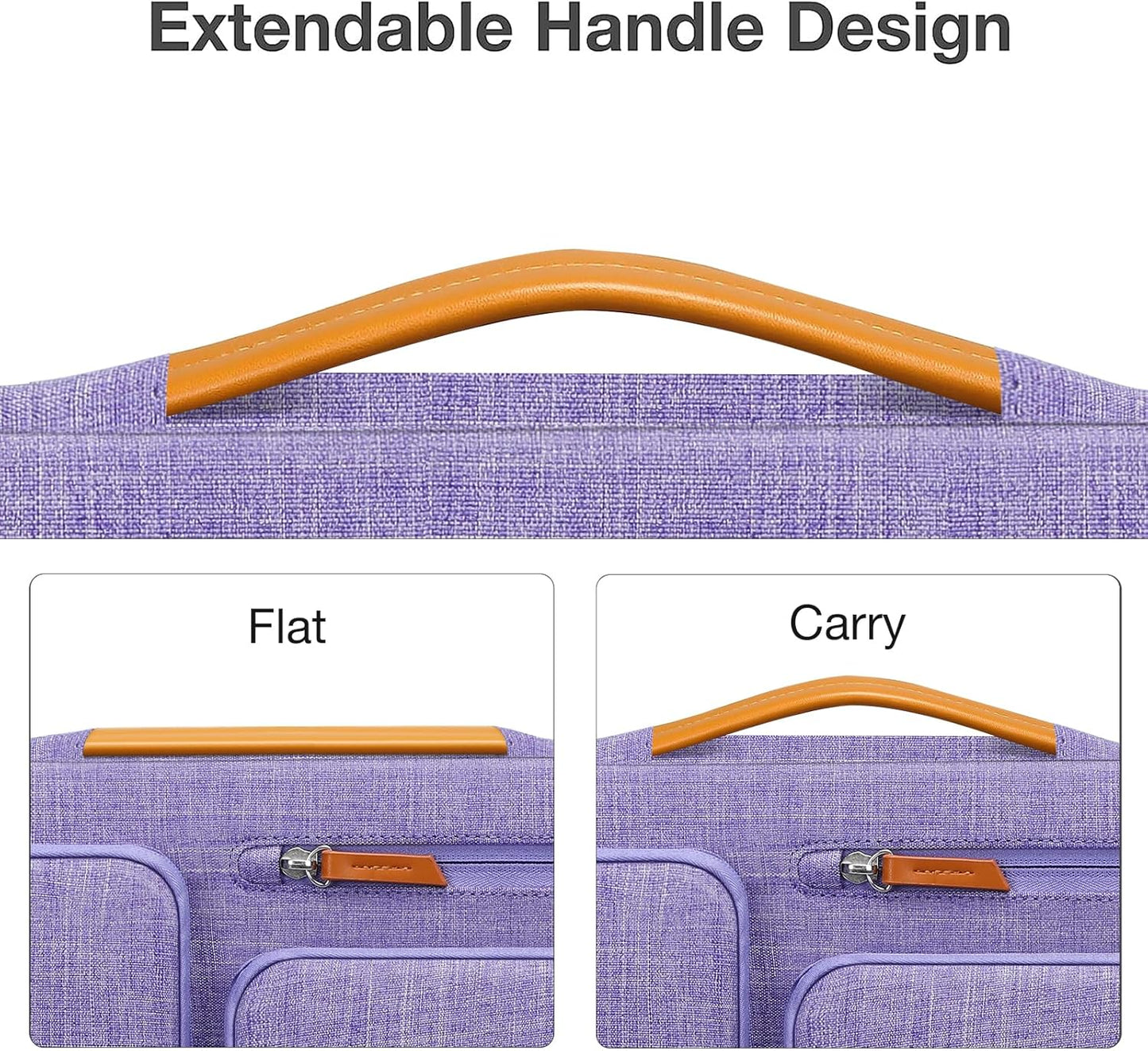 MOSISO 360 Protective Laptop Case 13.3 inch, 13-13.3 inch Laptop Sleeve Compatible with MacBook Air/Pro 13 / Pro 14,HP Dell Acer ASUS,Side Open Carrying Case with 4 Zipper Pockets&Handle, Purple