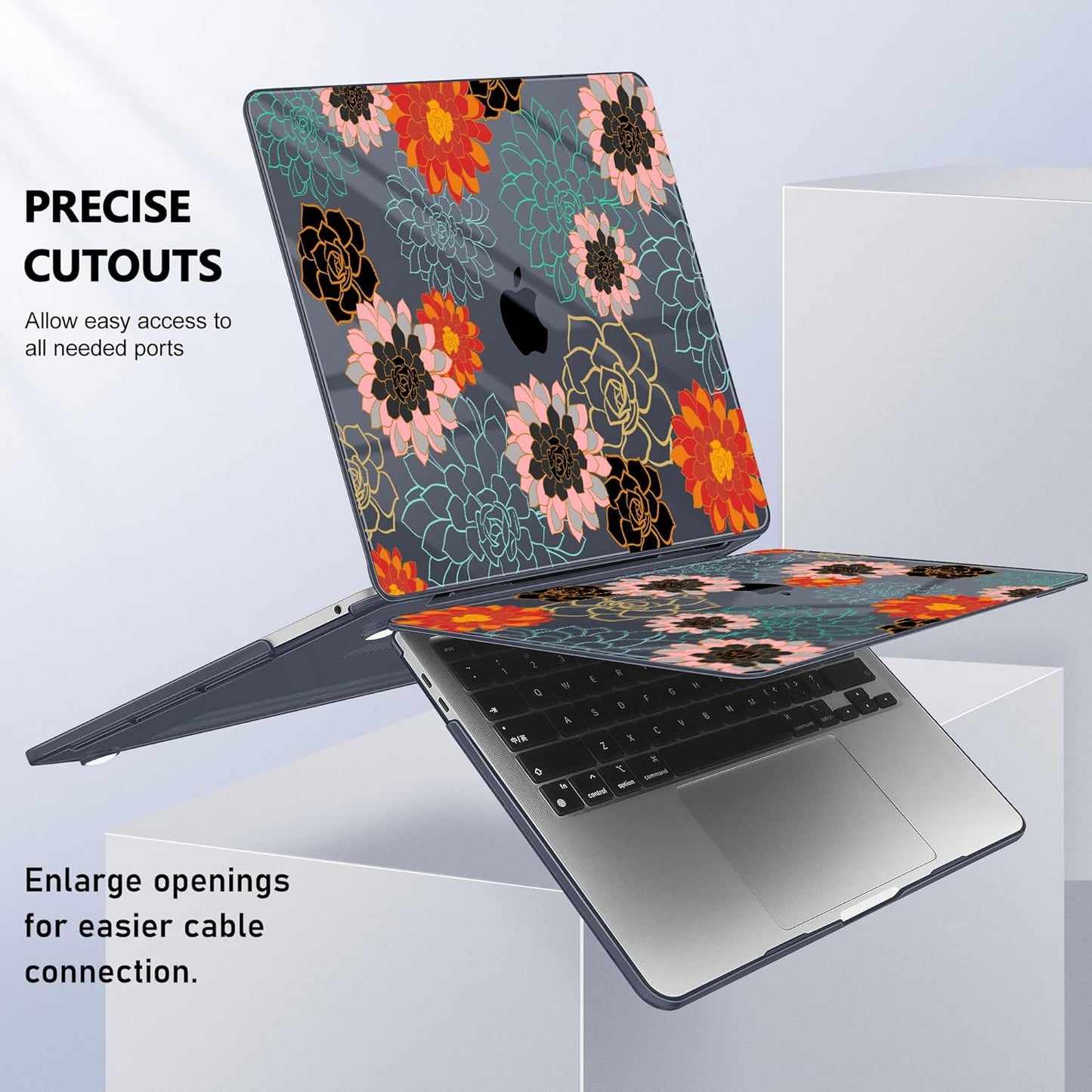 May Chen Case for MacBook Pro 13 inch M2 2023,2022,2021,2020 A2338 M1 A2251 A2289, Plastic Hard Shell Case for MacBook Pro 13" with Touch Bar Fits Touch ID, Flower