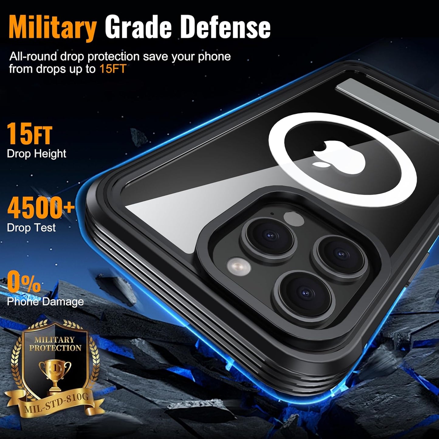 360° Protection Magnetic for iPhone 16 Pro Case Built-in 9H Privacy Screen Protector & Metal Stand[Fit for Magsafe][Anti-Spy][Lens Protector] Heavy Duty Shockproof Phone Case for iPhone 16 Pro