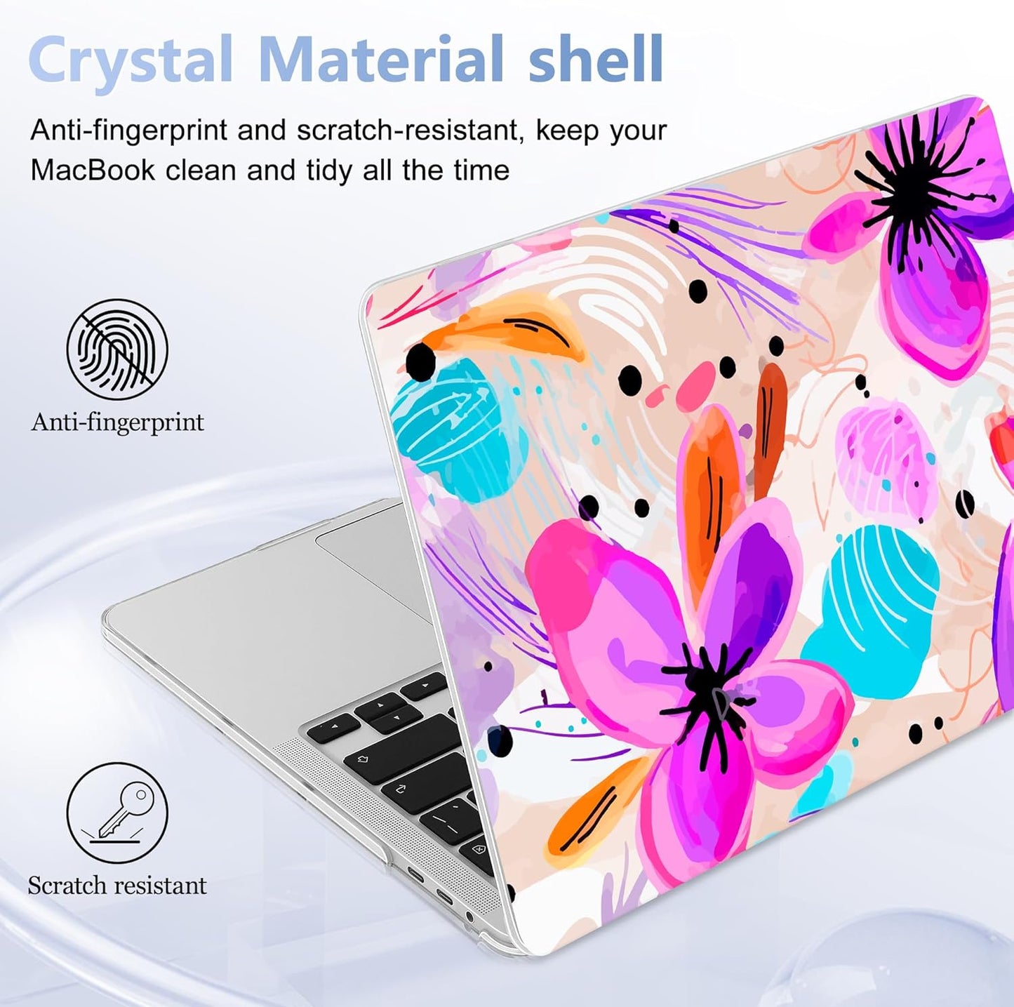 for MacBook Pro 16 inch Case 2019 2020 Release Model A2141, Plastic Hard Shell Cover with Keyboard Cover & Screen Protector for MacBook Pro 16 inch with Touch Bar & Touch ID, Trendy Floral