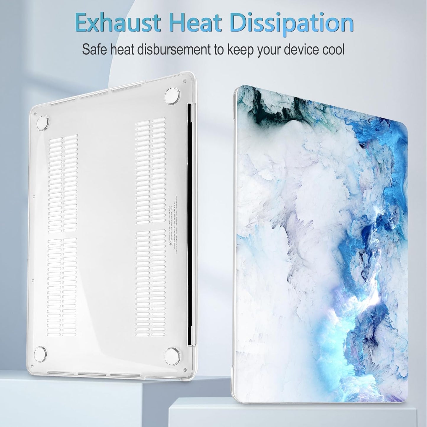 Mektron Case for MacBook Pro 16 inch A2141 (2020 2019 Release) with Touch bar & Touch ID, Ultra Thin Clear Hard Laptop Cover Keyboard Skin Screen Protector, Cloud & Lightning