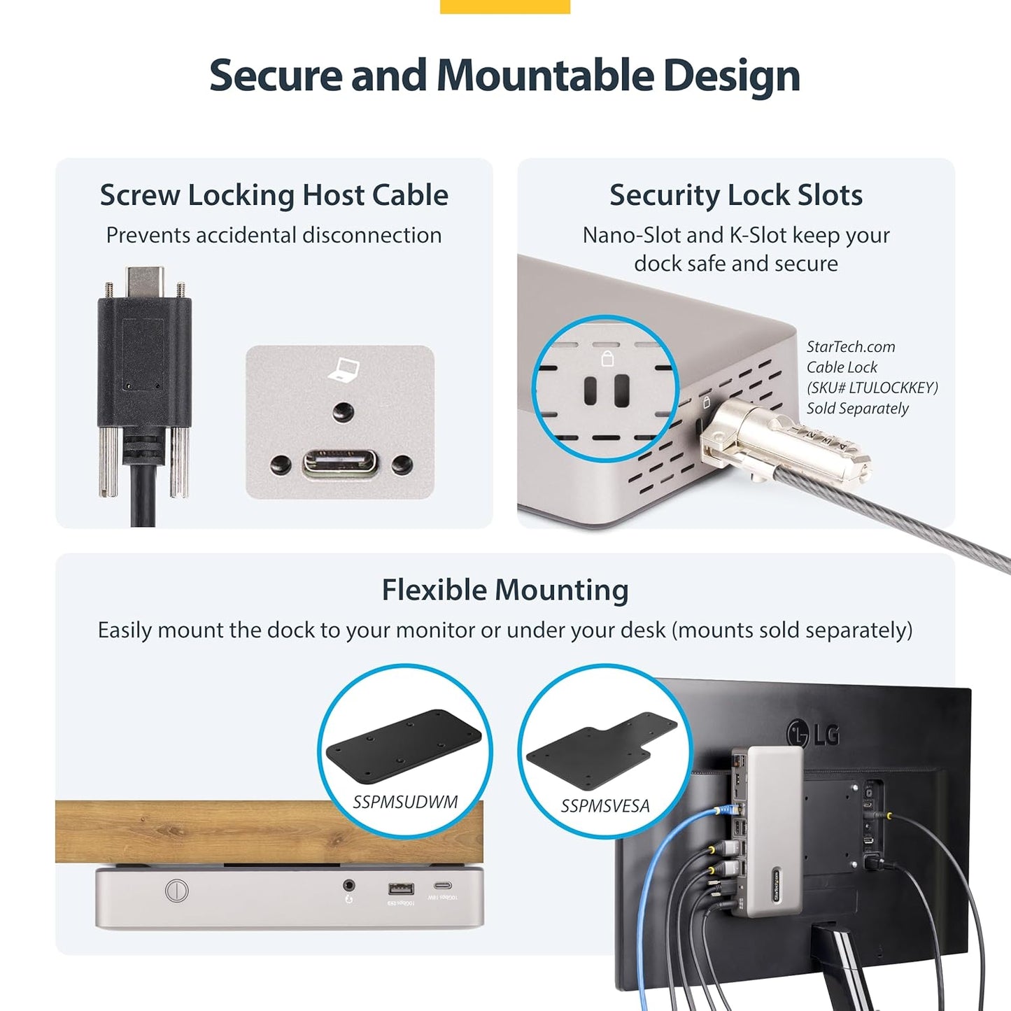 StarTech.com USB-C Docking Station (USB4), Triple 4K 60Hz Monitors, Up to 100W Laptop Charging, 2.5GbE, Driverless, Not macOS Compatible