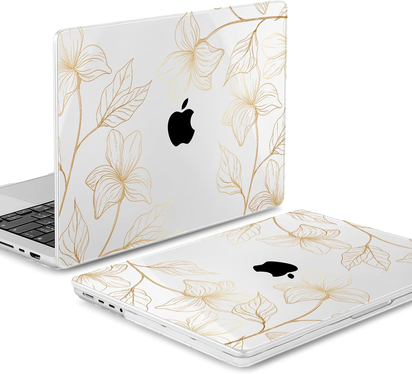 Mektron Case for MacBook Pro 16" M4 A3403 A3186 M3 A2991 M2 A2780 M1 A2485 (2021/2023/2024) Pro/Max with Touch ID, Hard Shell Plastic Laptop Cover Keyboard Cover Screen Protector, Flower S718