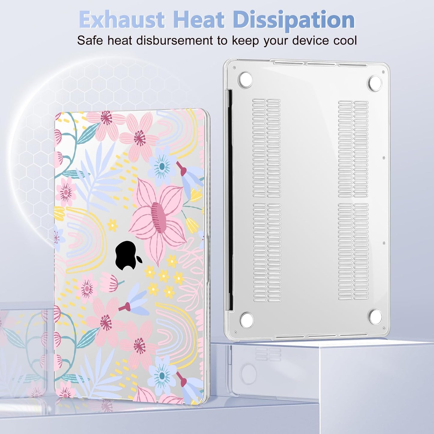 for MacBook Pro 16 inch Case 2019 2020 Release Model A2141, Plastic Hard Shell Cover with Keyboard Cover & Screen Protector for MacBook Pro 16 inch with Touch Bar & Touch ID, Florals