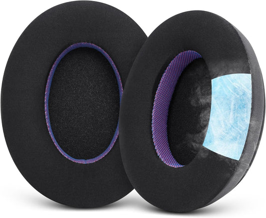 Ice Silk Fabric Replacement Earpads Cushions for HyperX Cloud/Alpha, Audio Technica M50X/M40X, Sony MDR 7506, Turtle Beach Stealth 400/600, & More - Ear Pads with Memory Foam & Added Thickness