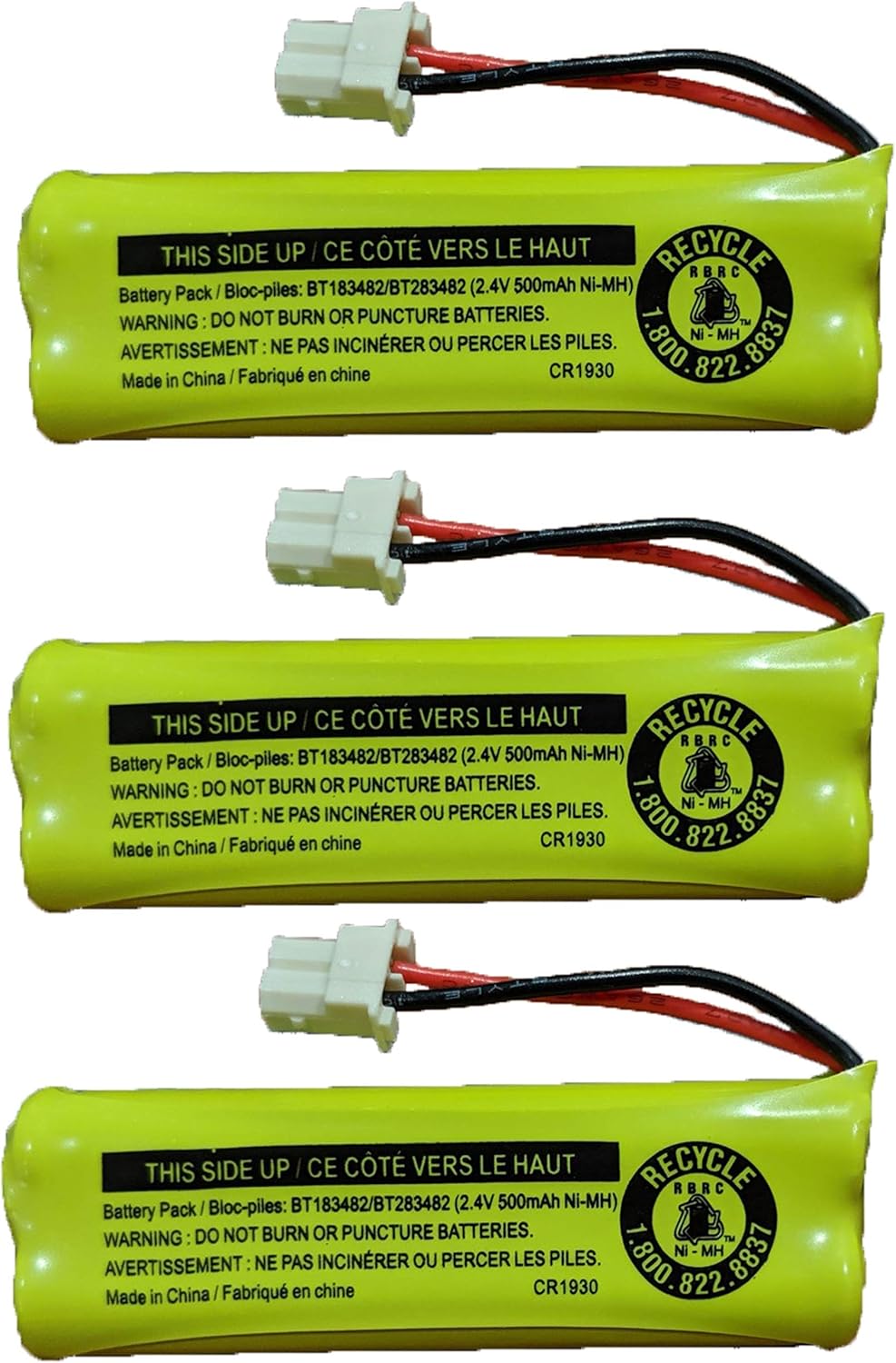 JustGreatDealz Battery BT183482 BT283482 for Vtech Cordless Telephones CS6114 CS6409 CS6419 DS6401 DS6421 DS6422 DS6423 DS6424 DS6425 DS6426 DS6472 LS6405 LS6425 LS6426 LS6475 LS6476 (3-Pack)