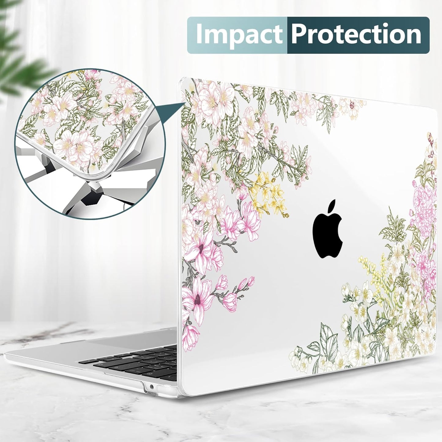 TWOLSKOO Compatible with M4 MacBook Air 13.6 inch Case 2025-2022 Release M4 A3240 M3 A3113 M2 A2681, Plastic Hard Shell & Keyboard Cover & Type C Adapter & Screen Protector, Mobilnoe
