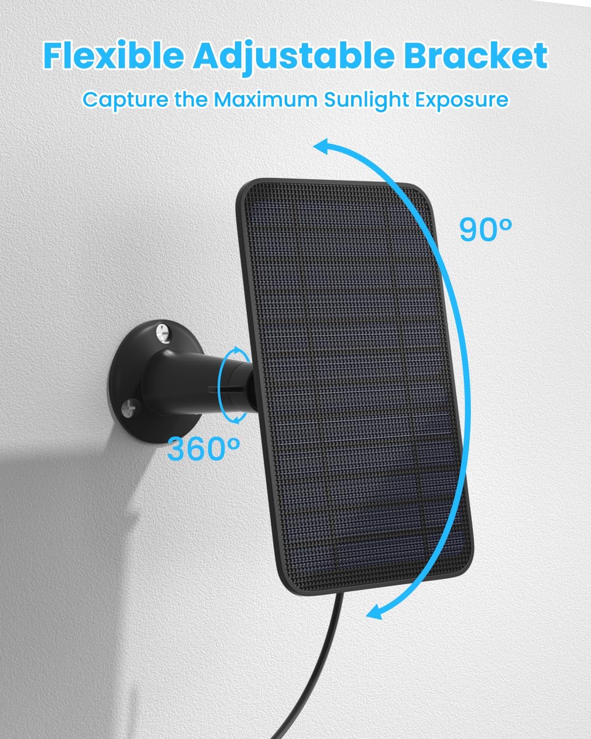 5W Solar Panel for Blink Camera Outdoor, Solar Panel Charger Compatible with Blink Outdoor 4 (4th Gen) Camera, Solar Panel w/Battery for Blink Camera, 9.8ft Cable Rubber Plug IP65 Waterproof, 4 Pack