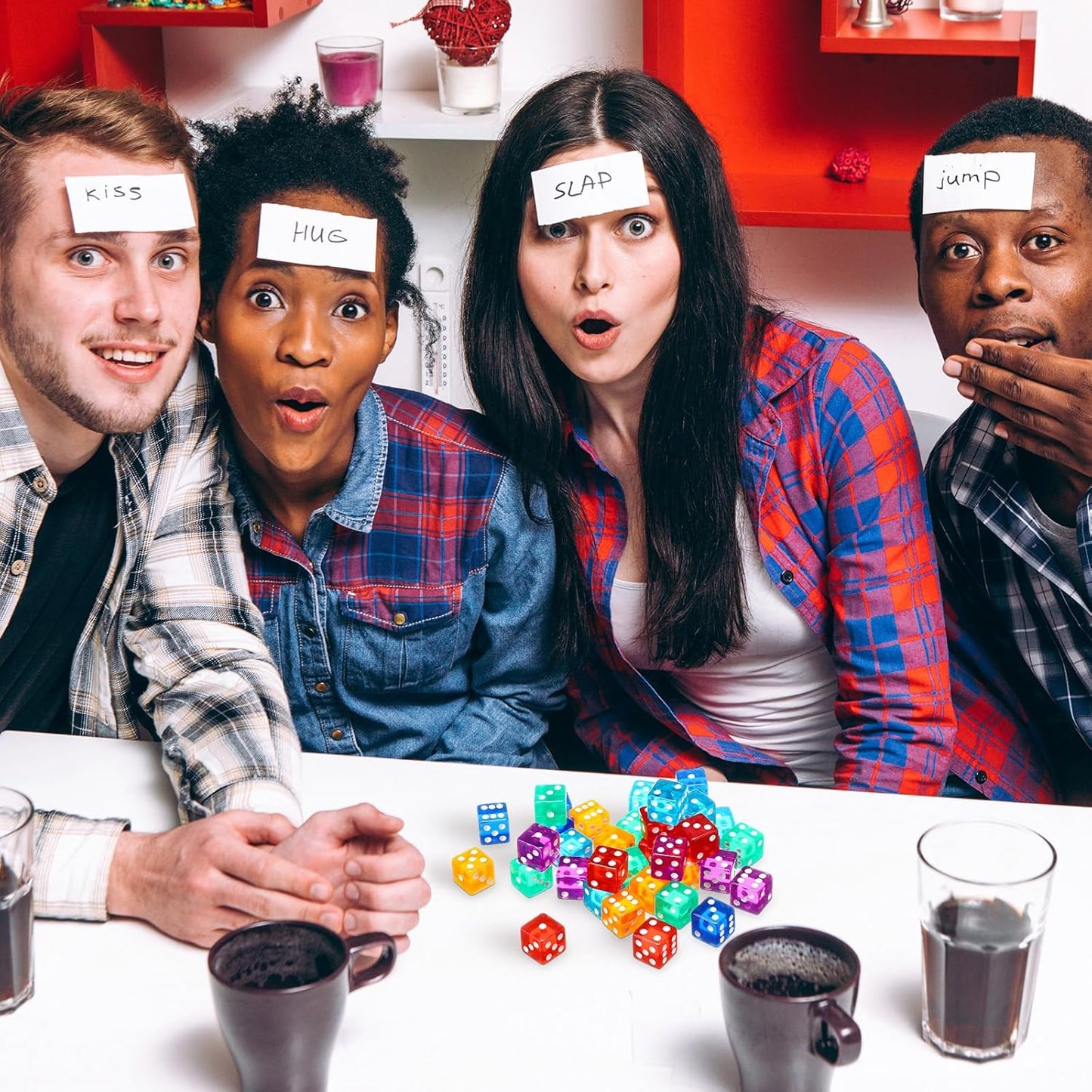 36 Piece 19 mm Casino Style Craps Dice Sets Acrylic and Translucent D6 Dice, Square W/Rounded Edge for Casino, Craps, Table Games and Board Games (Classic Color)