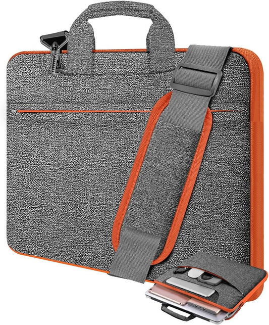 Universal Laptop Shoulder Bag 13-17.3 Inch Shockproof Briefcase with Multi-Pockets & Adjustable Strap for MacBook Pro/Air