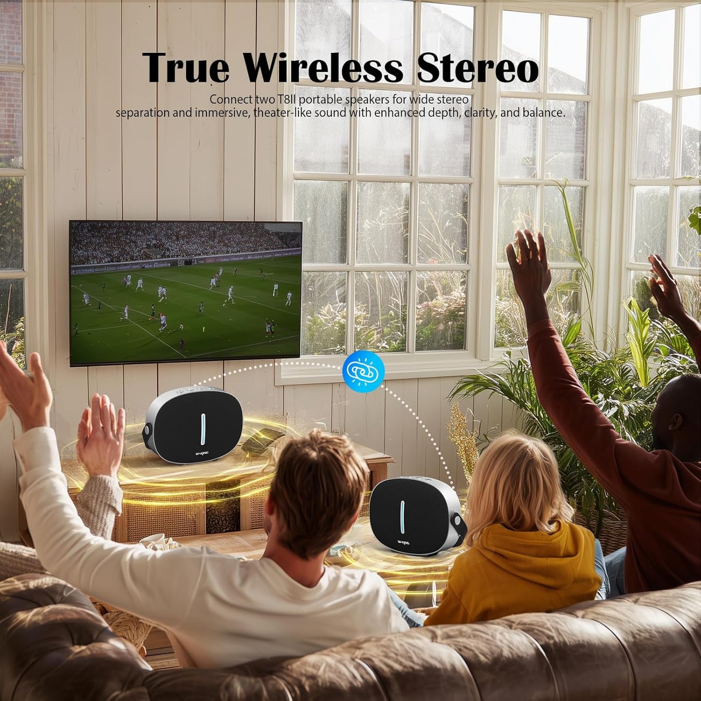 Bluetooth Speaker Loud, W-KING T8II Portable Bluetooth Speakers Wireless, 96W Peak Powerful Outdoor Boombox Subwoofer, Deep Bass/Clear Sound, BT5.4/Fast Charging/PowerBank/USB/AUX, Party Large Speaker