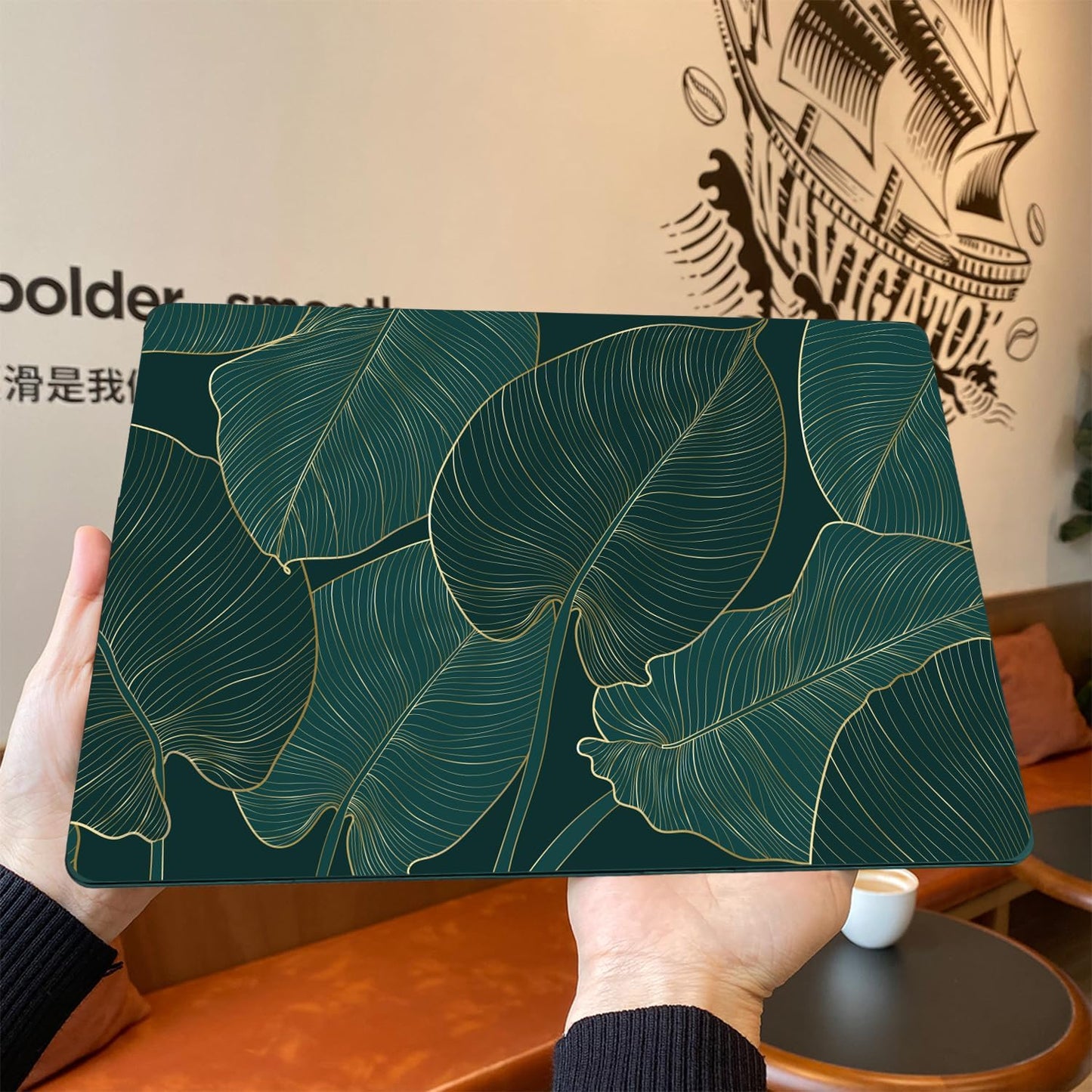 Teryeefi Pattern Case for MacBook Pro 14 inch Case 2025-2021 M4 M3 M2 M1 Pro/Max, Fit Model A3401 A3112 A2992 A2918 A2779 A2442 Protective Hard Shell +Keyboard Cover+Screen Protector - Green Leaf