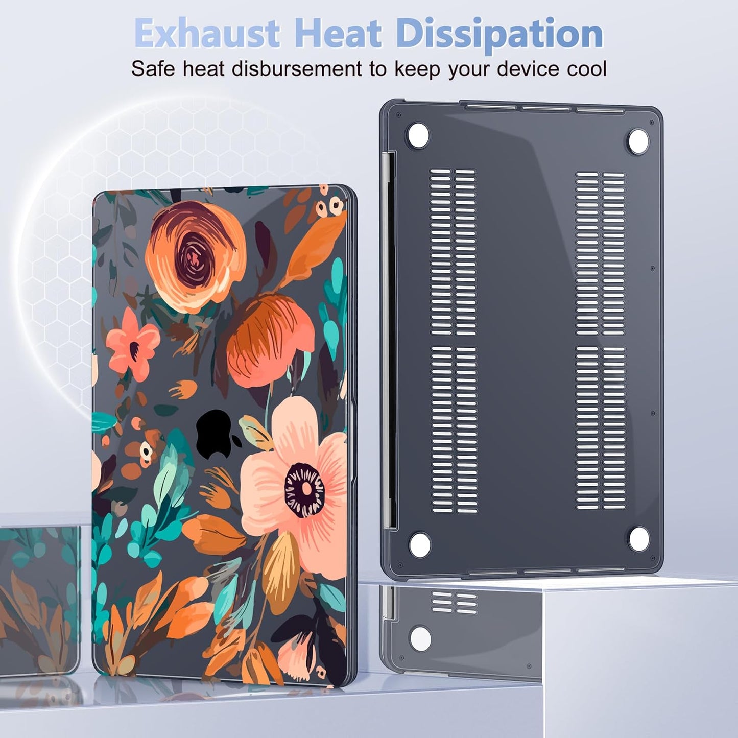 for MacBook Pro 16 inch Case 2019 2020 Release Model A2141, Plastic Hard Shell Cover with Keyboard Cover for MacBook Pro 16 inch with Touch Bar & Touch ID, Florals Pattern