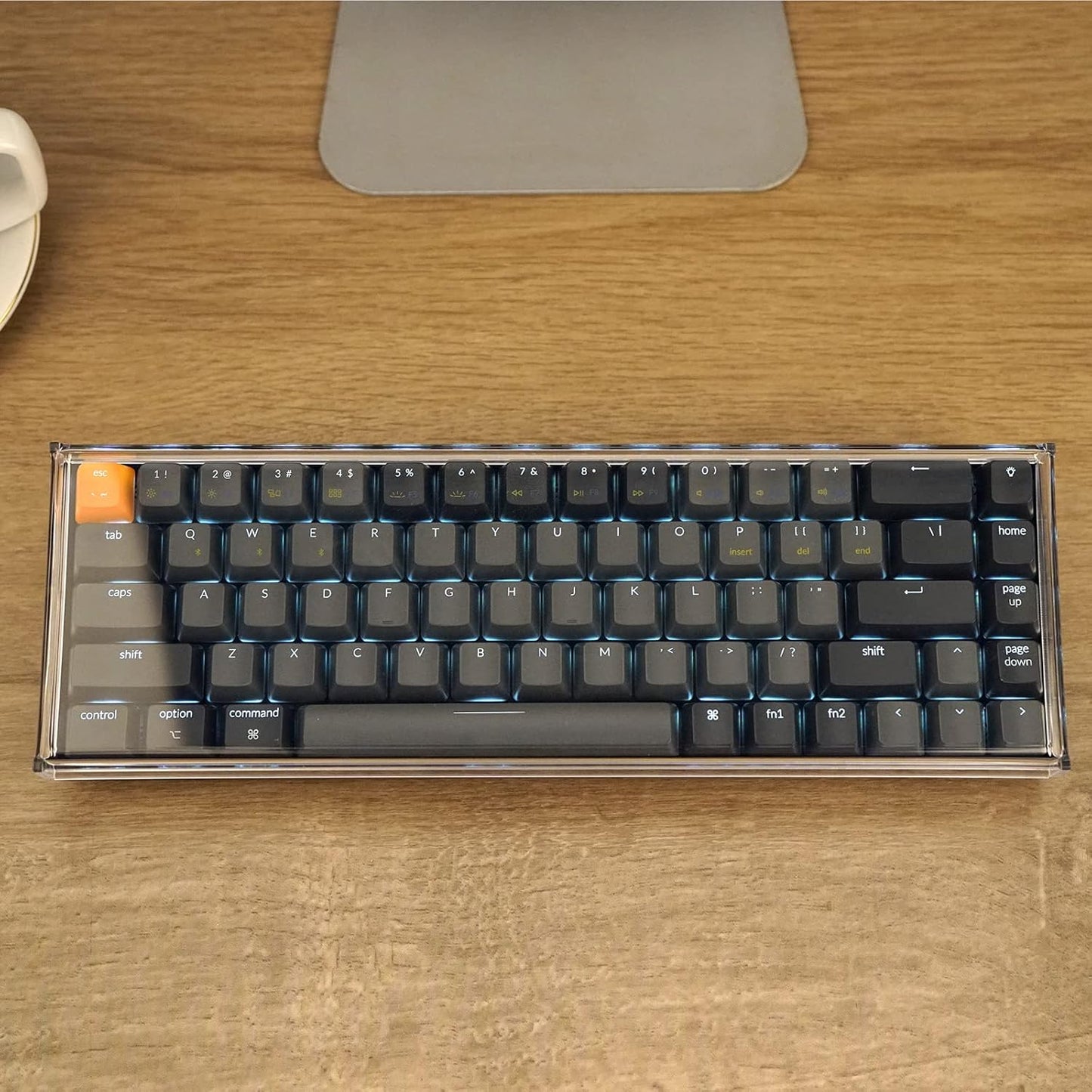 Geekria 65% Clear Acrylic Dust Cover for 68 Key Mechanical Keyboard - Compatible With Keychron K7, K6, K6 Pro, RK Royal KLUDGE RK68