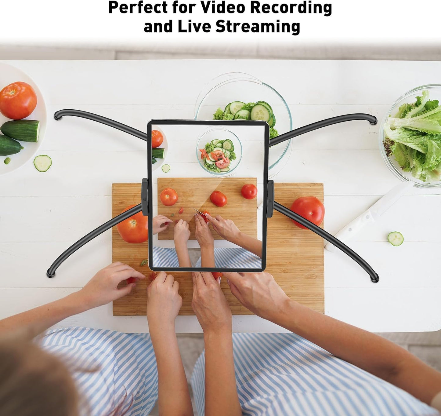 AboveTEK iPad Holder for Bed, Adjustable Tablet Bed Stand Mount, 360° Hands-Free Kindle Holder for Reading in Bed, Compatible w/ 4.7"-15.6" Tablets/iPads/Kindles/Phones/Samsung - Durable & Flexible