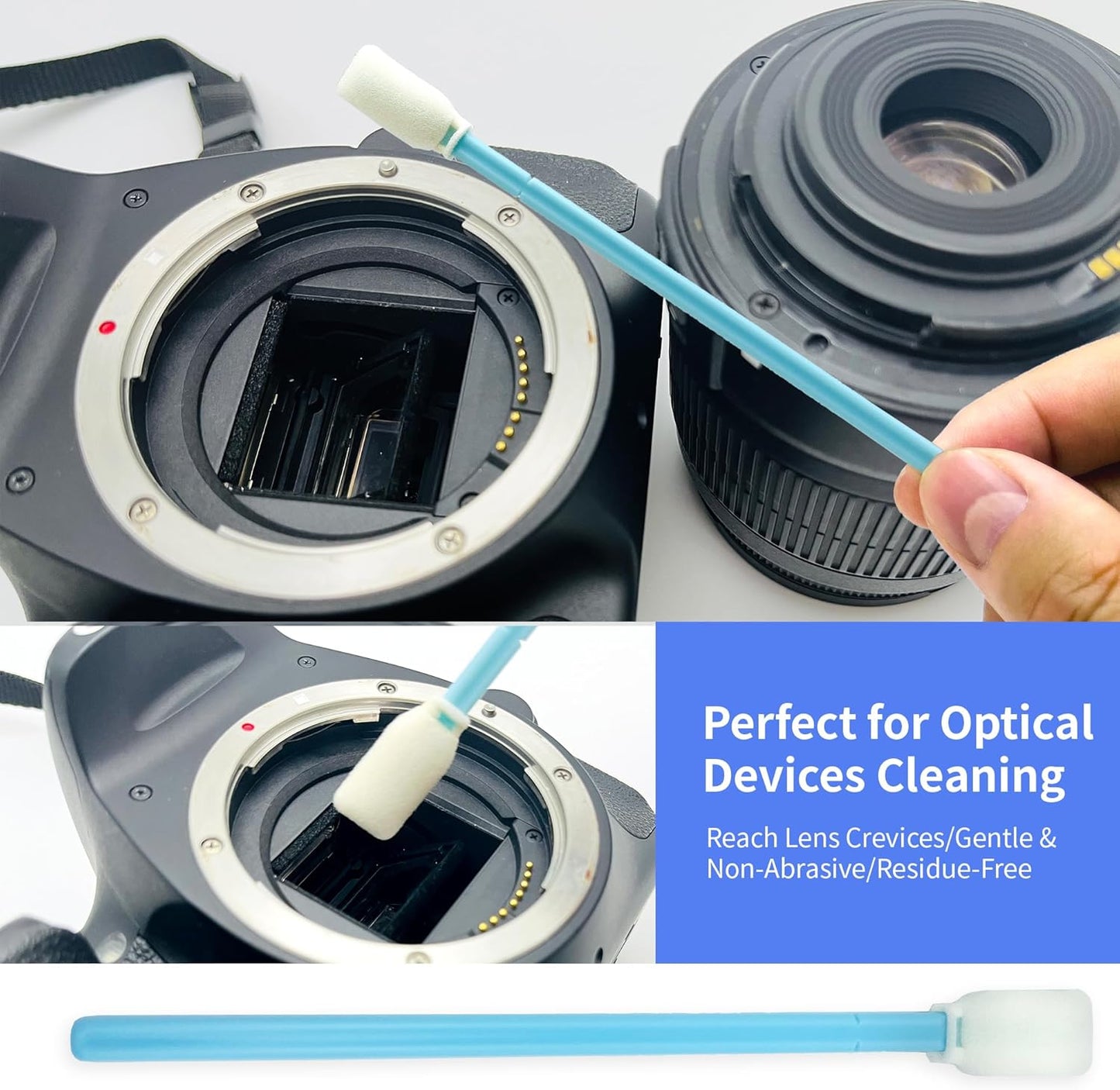 5.9" Foam Cleaning Swabs Lint-Free Lab/Printer/Optical Printheads 100 Pcs Foam Swabs for Inkjet Printheads, Sensors, Cameras and Gun Cleaning