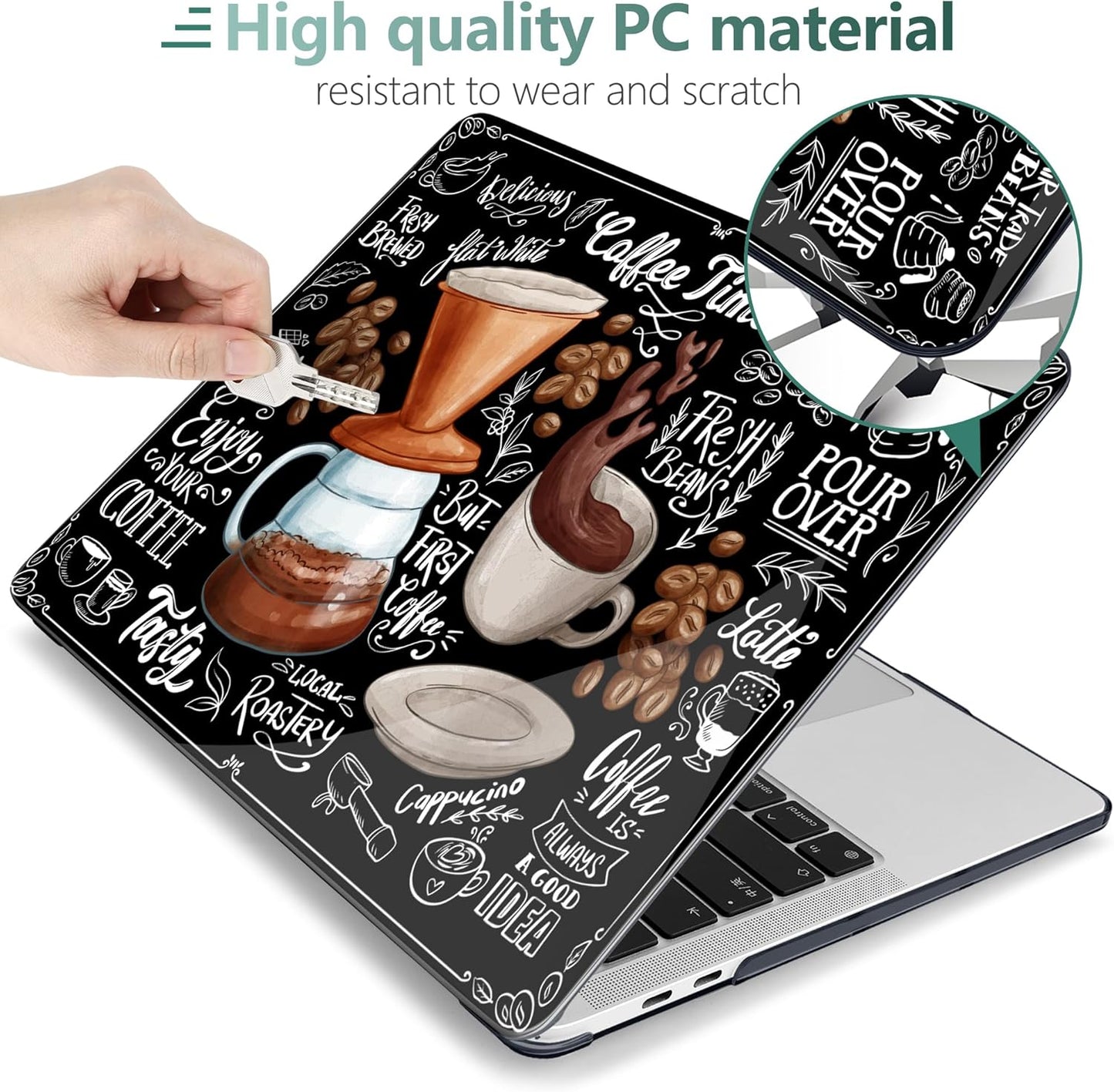 MEEgoodo Case for MacBook Pro 13 inch Case 2022 2021 2020 New A2338 M2/M1 A2251 A2289, Laptop Hard Shell Cases with Keyboard & Camera Cover Compatible with 13 inch MacBook Pro Case, Coffee