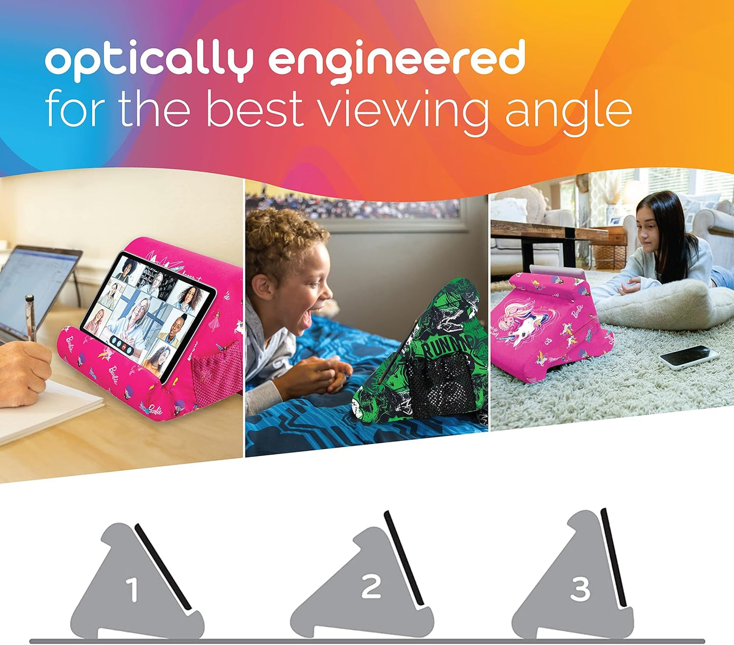 Flippy Tablet Pillow Stand - Cushion Tablet Stand & Holder, Bed Support for Lap and Desk, Compatible with Phone & Book Reading: Kindle, iPad Pro, iPhone & Samsung - Barbie