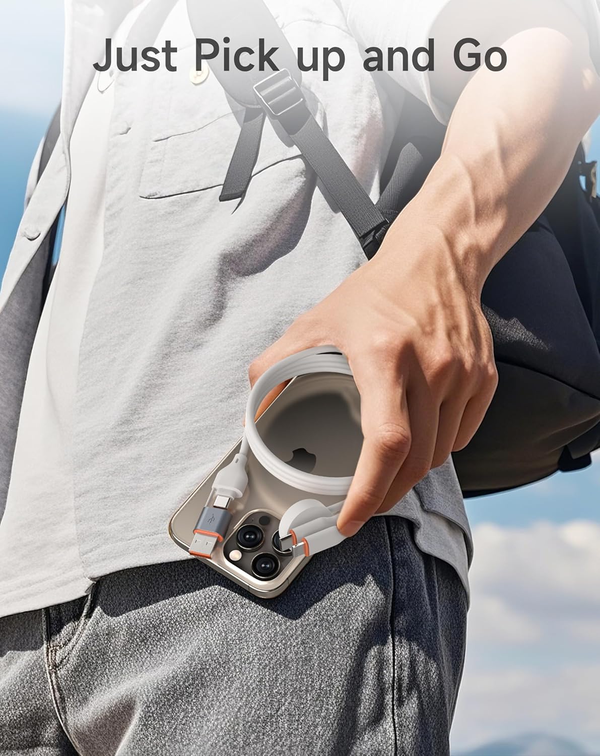 for Apple Watch Charger,3-in-2 Silicone Multi Charging Cable Travel Fast Charger Cord with USB C/Lightning Ports –Tangle-Free for iWatch Ultra/SE/10-1, iPhone 16-12/PS5/Nintendo Switch-4FT