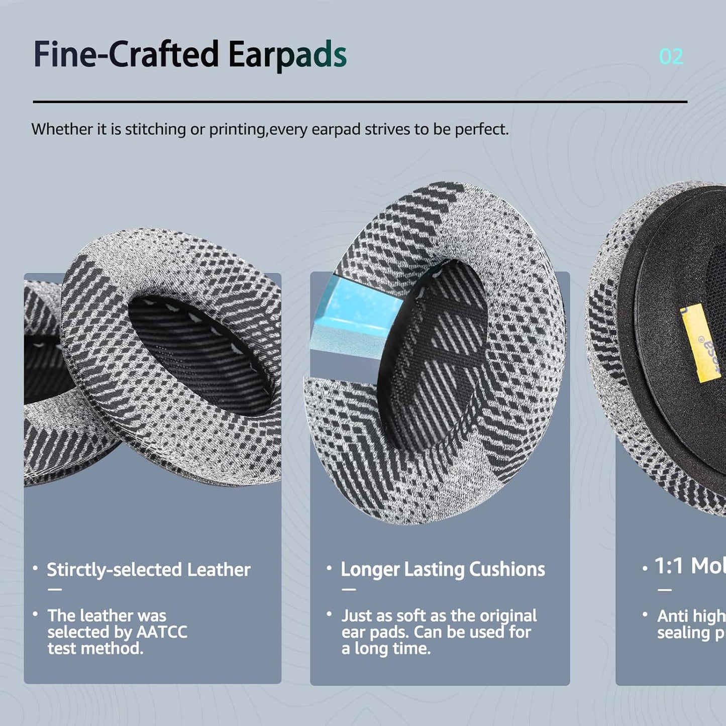 Cooling-Gel QuietComfort 35 / QC35 ii Replacement Ear Pads for Bose Headphones, Also Fit for Bose QC45 QC35 QC25 QC2 QC15/ Around-Ear 2 AE2i AE2w/ SoundTrue & SoundLink Series, Black