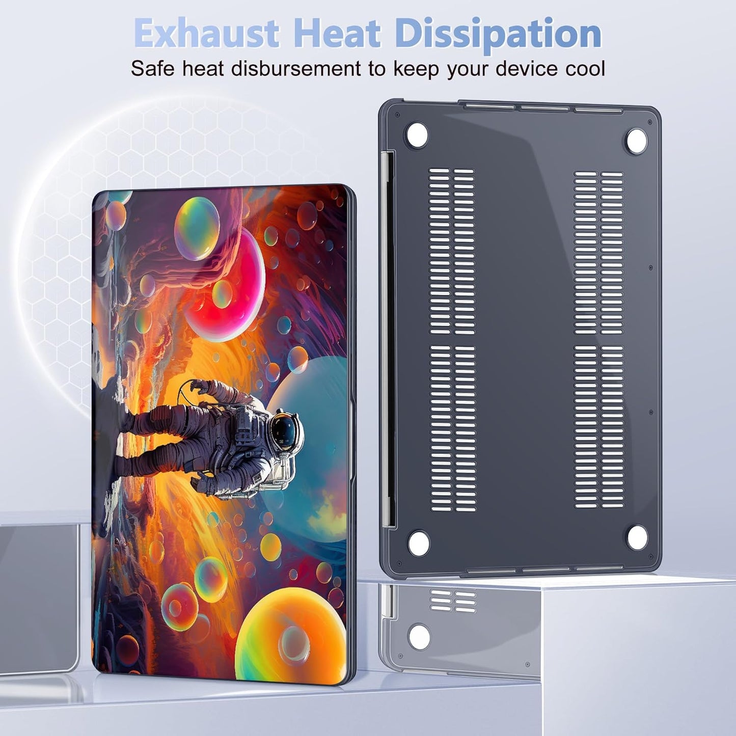 May Chen Compatible with MacBook Pro 13 inch Case 2022 2021 2020 Release Models A2338 M2 M1 A2251 A2289, Plastic Hard Shell Case for MacBook Pro 13 Inch with Touch Bar Fits Touch ID, Astronaut S929