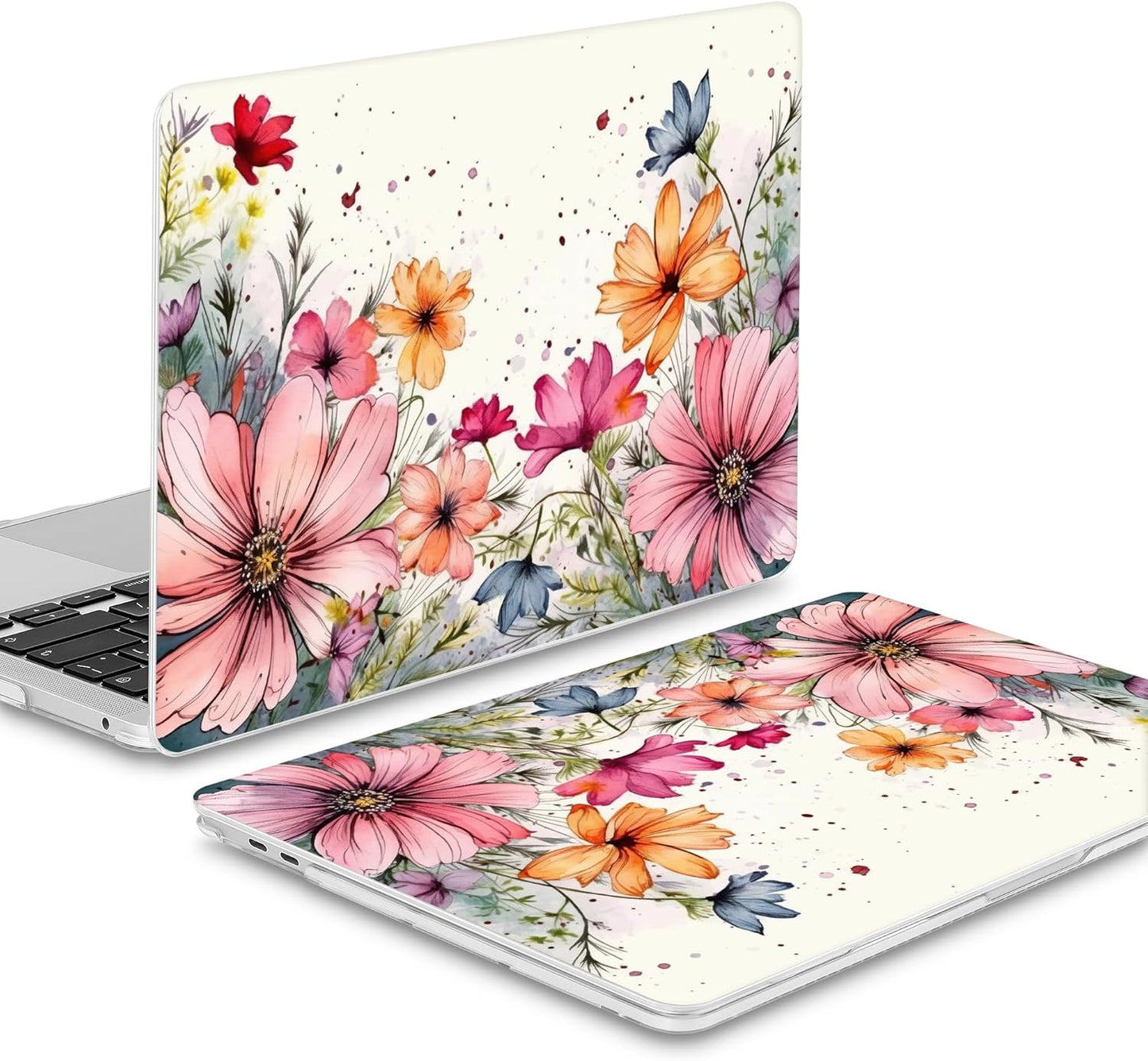 Mektron for MacBook Pro 13-inch Case 2022 2021 2020 Release A2338 M2 M1 A2289 A2251, Printed Plastic Hard Shell Cover for New MacBook Pro 13.3-inch Touch Bar Fits Touch ID, Colorful Floral