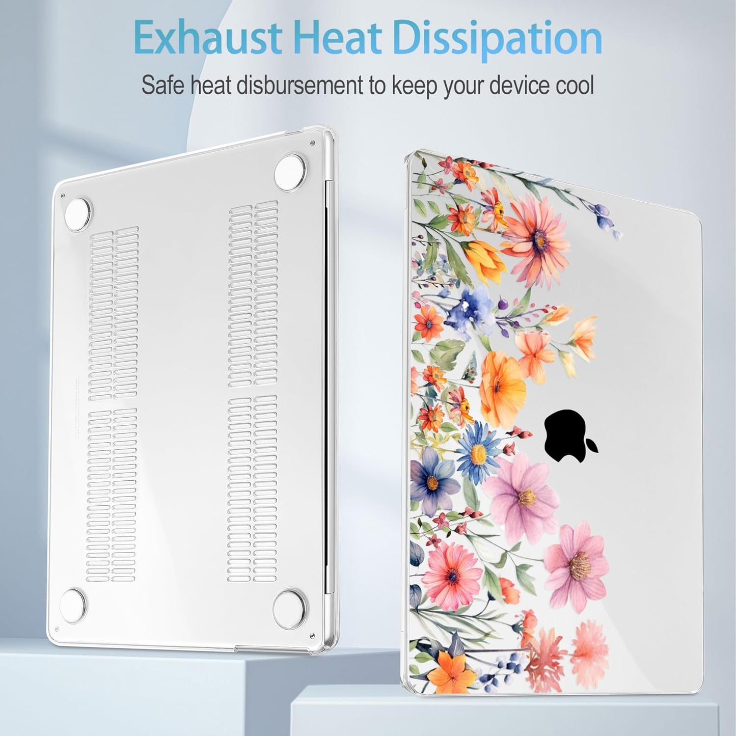 Mektron for 2025 M4 MacBook Air 13.6 Inch A3240 Case Fits 2023 A2681 M2 2024 A3113 M3 Chip with Liquid Retina Display Touch ID, Printed Plastic Hard Shell Cover for MacBook Air 13.6", Floral P165