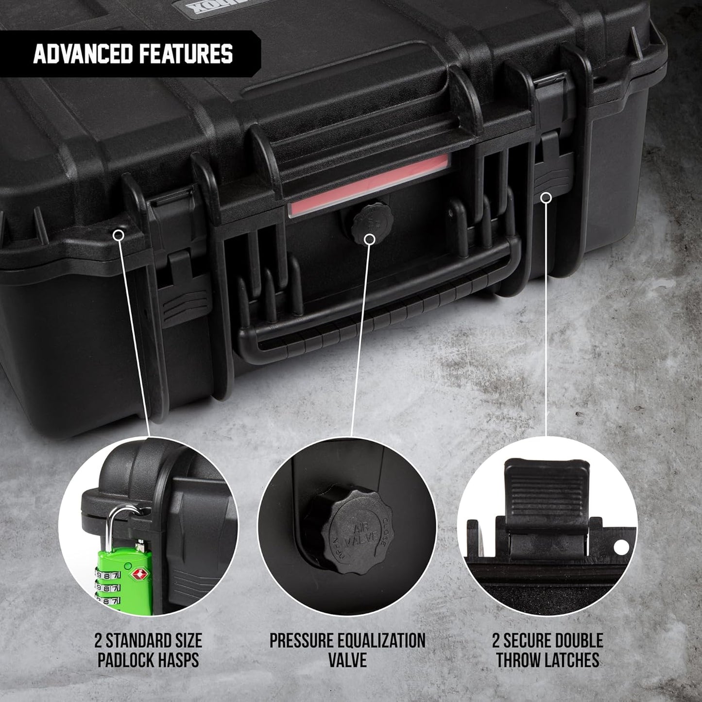 All Weather Hard Case 19 x 17 x 8” - TSA Approved Hard Shell Travel Case with Customizable Foam for Cameras, Lenses, Laptops, Electronics, Guns, Pistols and Other Gear