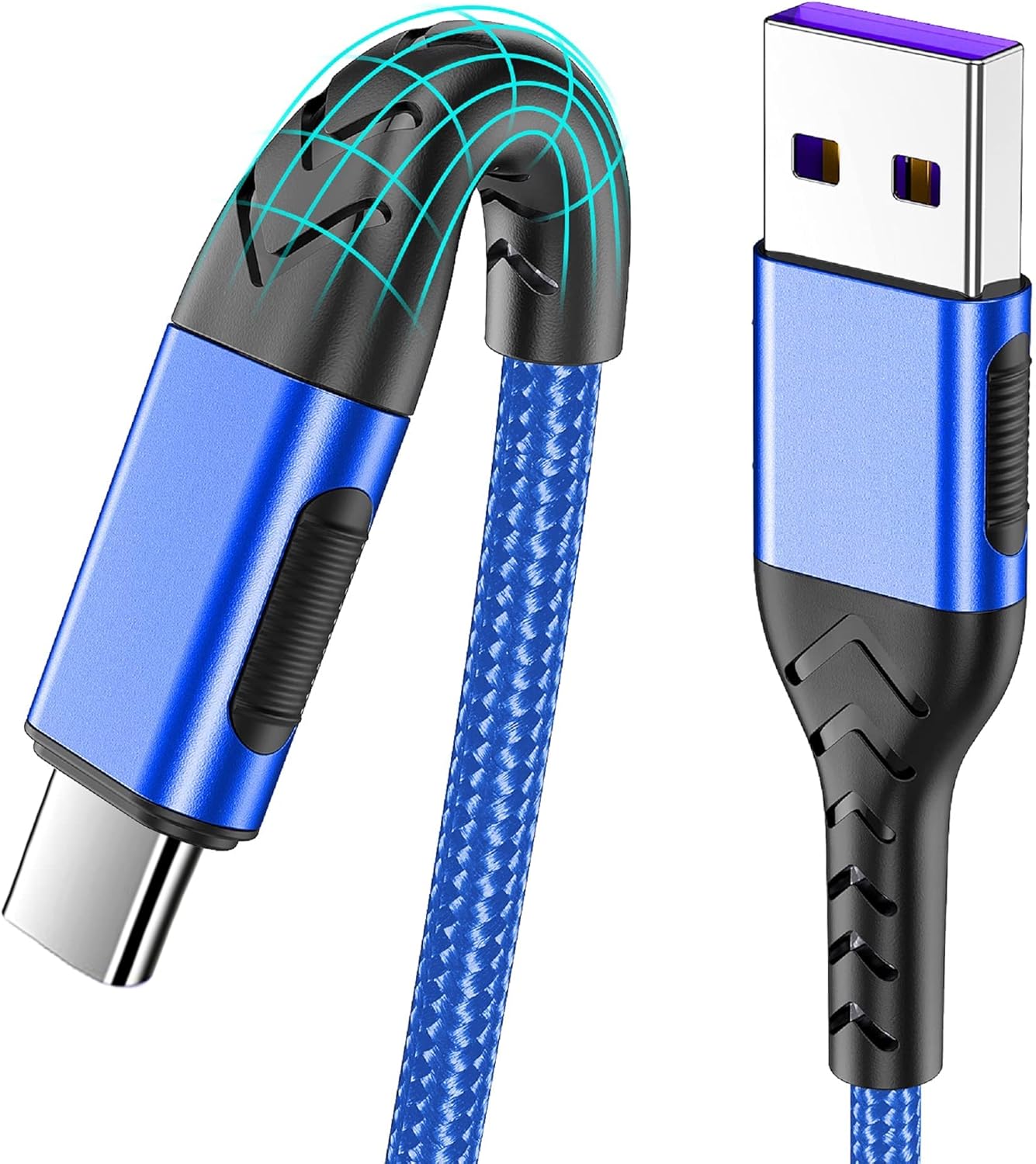 Durcord USB C Charger Cable, Upgarded 2Pack 10ft Fast Charging 10 Feet USB Type C Charging Cord Cable, 10 Foot Type C Charger Braided USB Cable Compatible with iPhone 15/Pro/Plust/Max-Blue