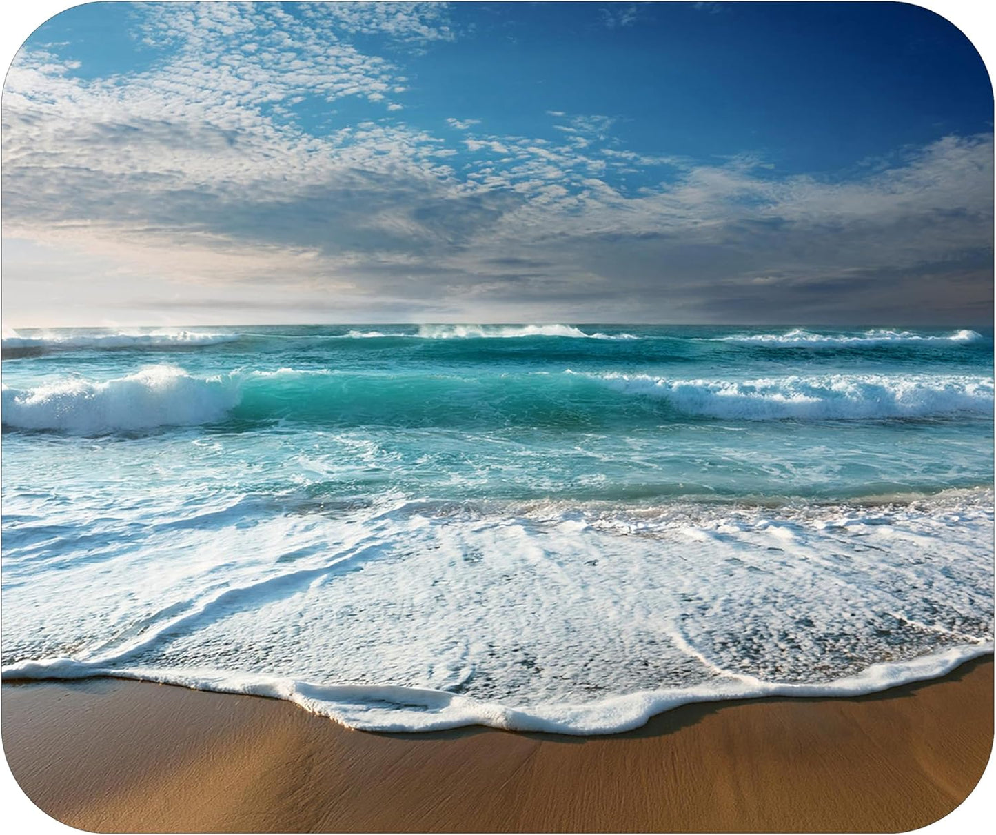 Coastal Shoreline Waves Sandy Beach Theme Mouse Pad Mat Mousepad for Desk Computer Laptop PC Gaming Home or Office Gift (Beach MP35)