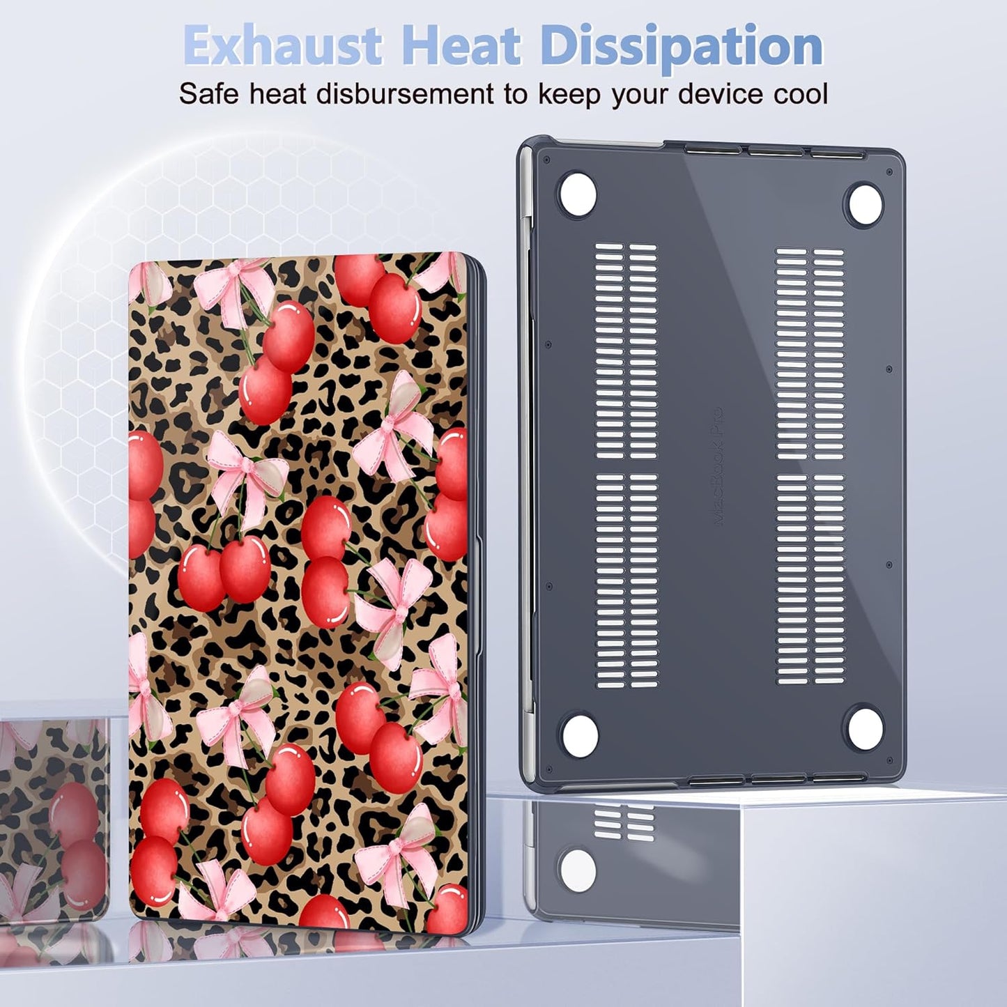 for MacBook Pro 16 inch Case 2021 2022 2023 2024 Release A3186 A3403 M4 A2991 M3 A2780 M2 A2485 M1 Pro/Max, Hard Shell Case with Screen Protector & Keyboard Cover, Leopard Cherry