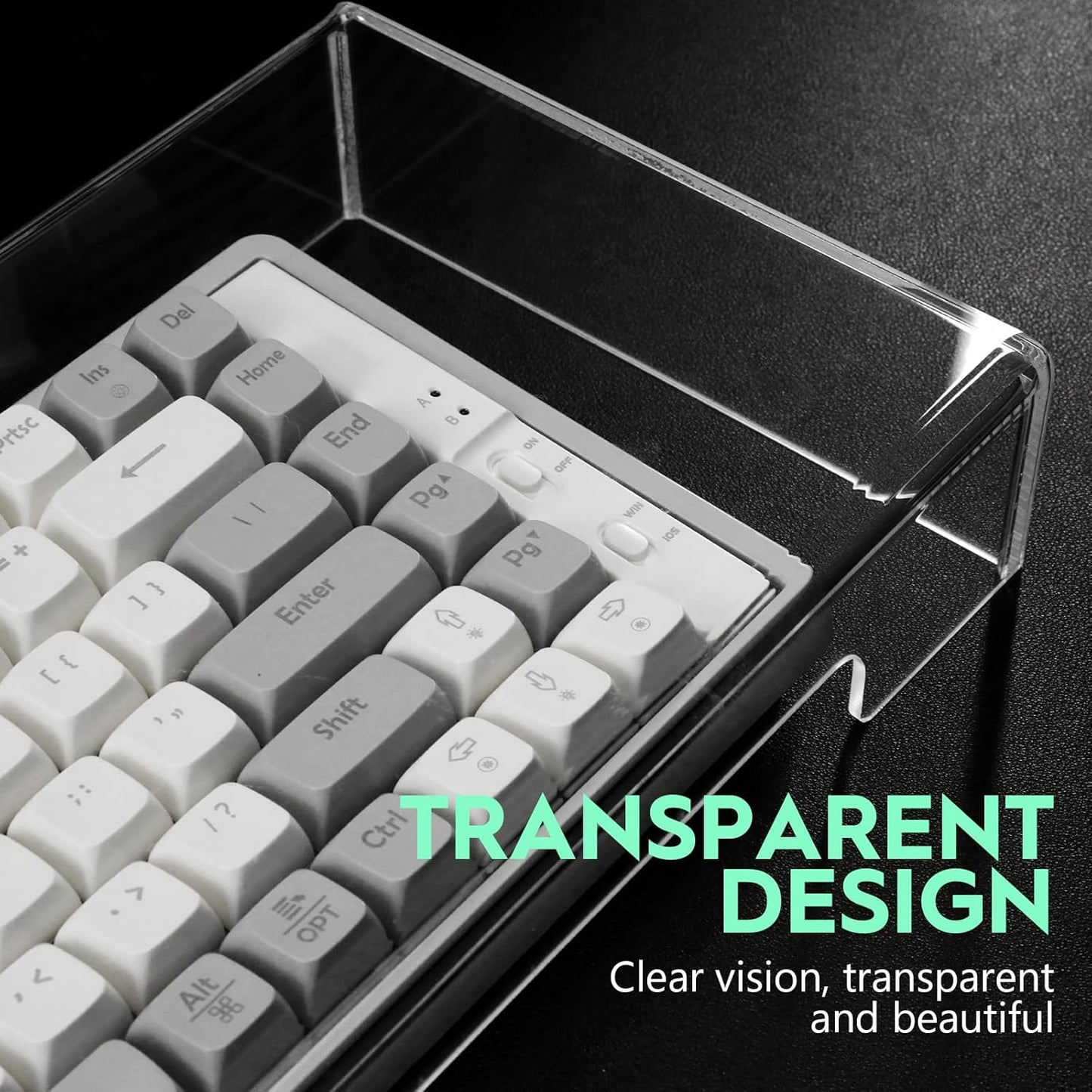 Keyboard Cover Acrylic Covers Dust: Clear Computer Keyboard Cover - Anti-Cat Protector - Tablet Keyboard Case for Standard Size PC Computer Desktop (18.5x5.9x1.8 Inch)