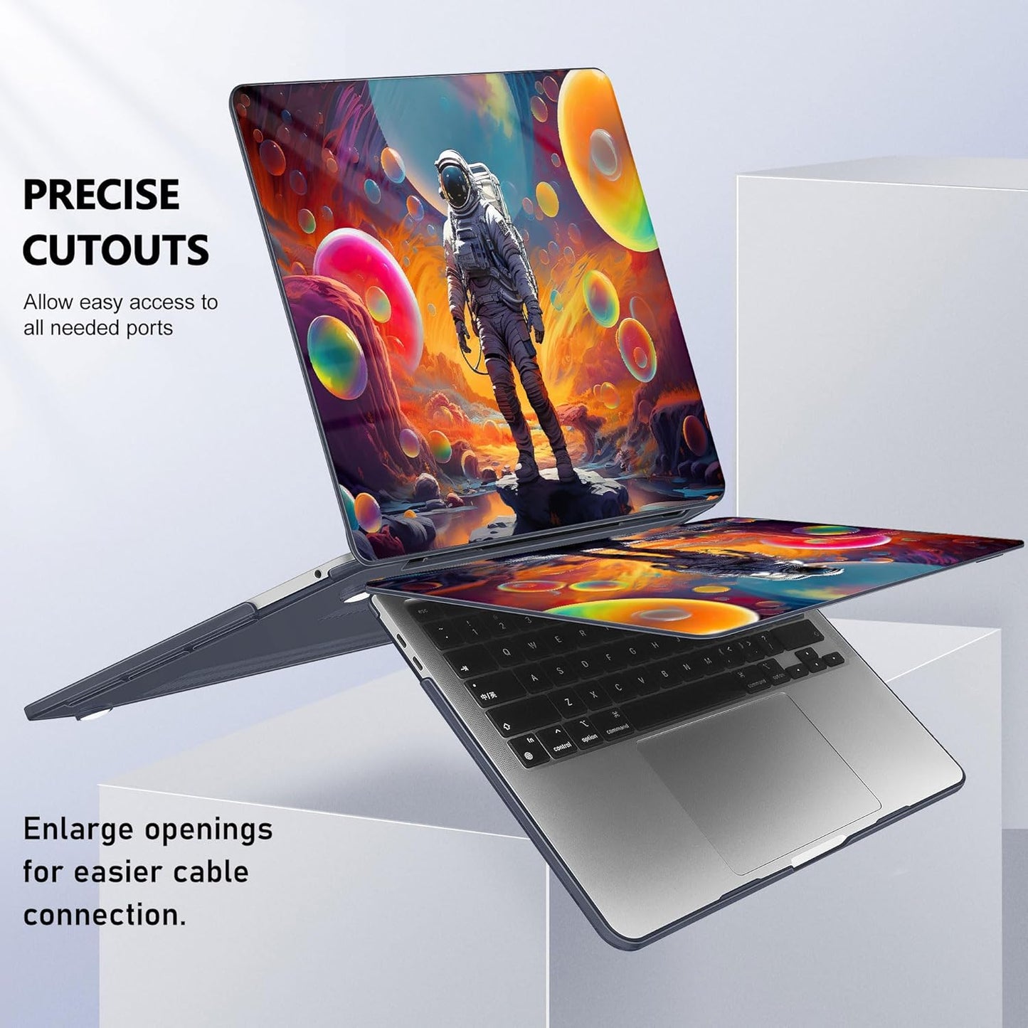 May Chen Compatible with MacBook Pro 13 inch Case 2022 2021 2020 Release Models A2338 M2 M1 A2251 A2289, Plastic Hard Shell Case for MacBook Pro 13 Inch with Touch Bar Fits Touch ID, Astronaut S929