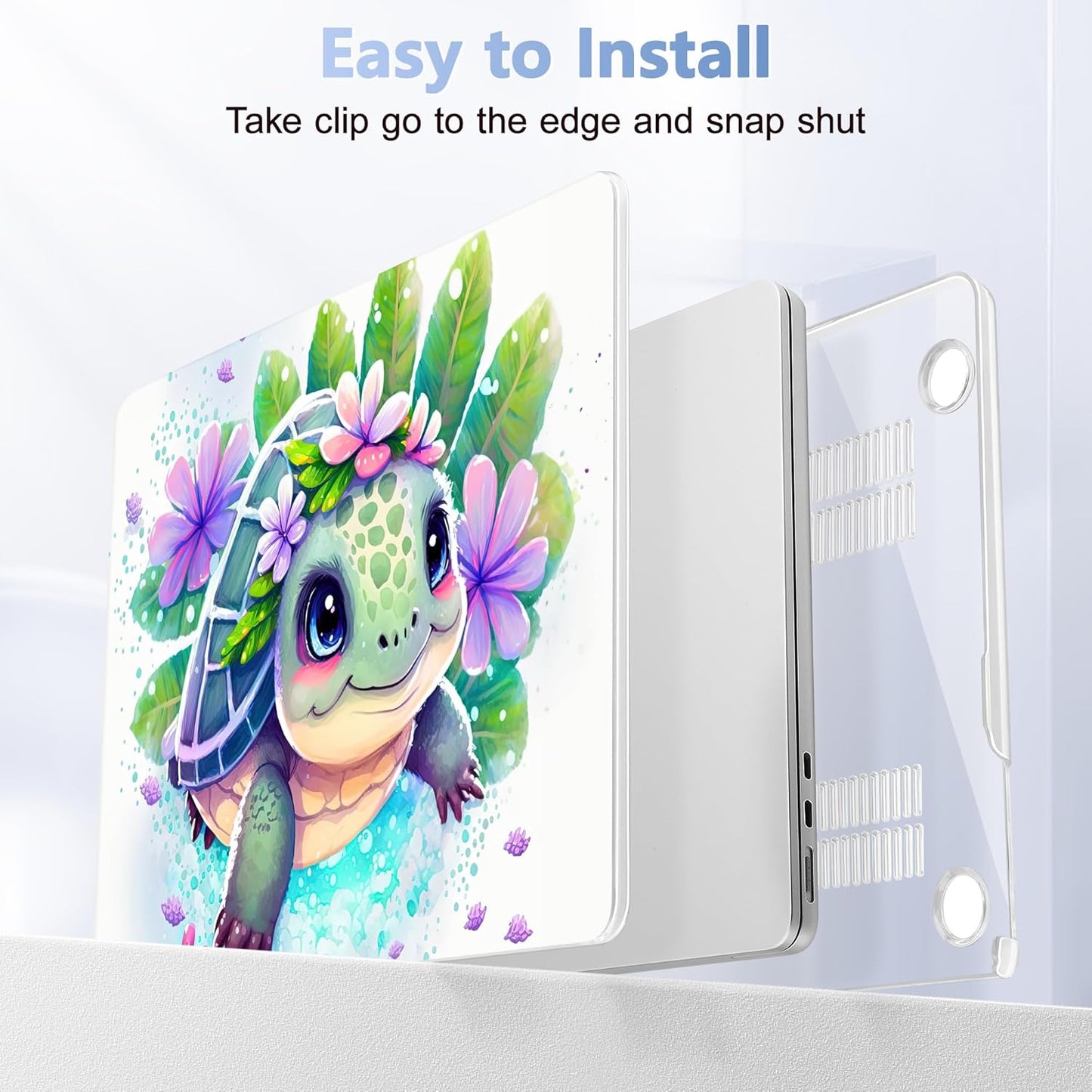 Case for MacBook Air 15 Inch 2025 2024 2023 Release M4 A3241 M3 A3114 M2 A2941, Hard Shell with Screen Protector & Keyboard Cover, Compatible with Touch ID, Tortoise