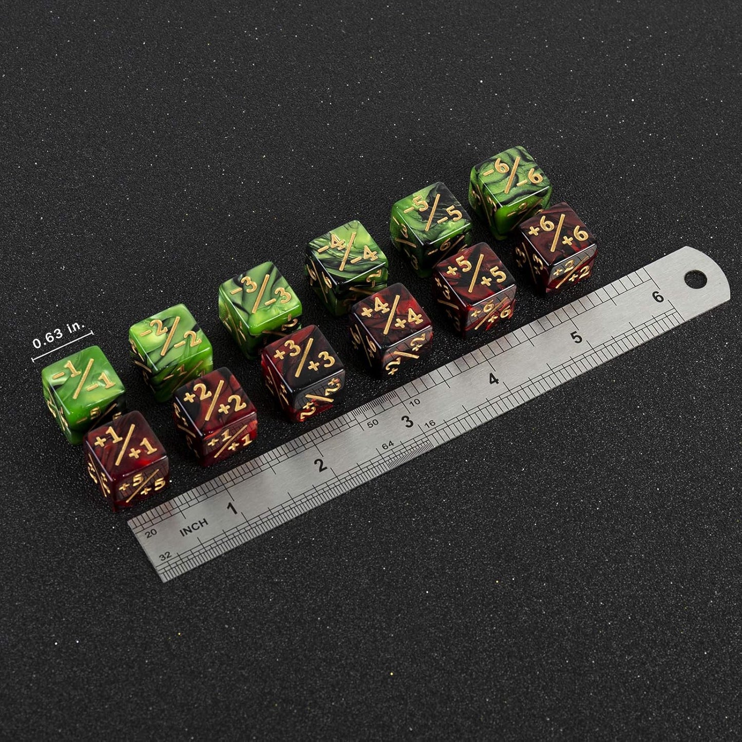 48 Pieces MTG Dice Counter Magic The Gathering Counters +1/+1 Dice Tokens Set Loyalty Life Gifts for Cards Gaming Accessories (Ruby, Emerald)