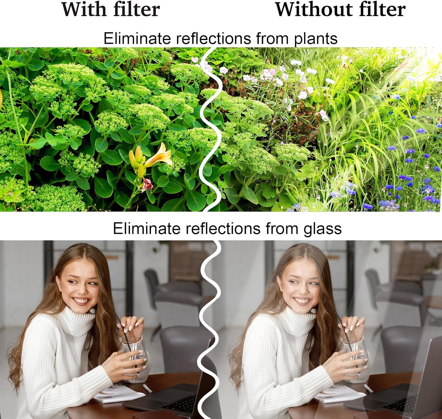 52mm Clip-On CPL Phone Camera Lens Filter, Polarizer Circular Filter, Ultra Slim Multi- Coated CPL Filter Compatible with iPhone 15/14/13 Samsung