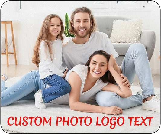 Custom Mouse Pad, Personalized Mouse Pad with Photo & Text, Neoprene Mouse Mat for Laptop Computer Office Desk, Mousepad Small with Anti-Slip Rubber Base
