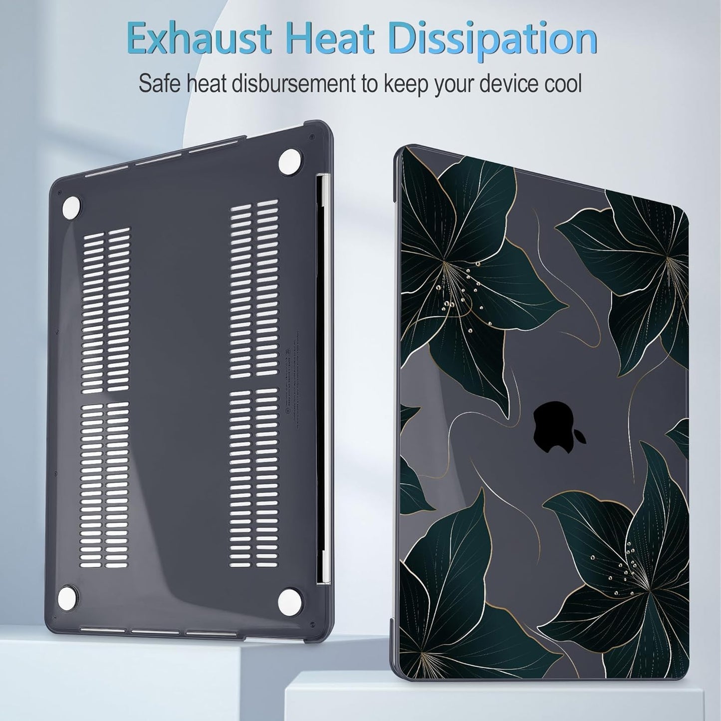 Mektron Case for MacBook Pro 16 Inch A2141 Cover 2019 Release 16" with Liquid Retina Display/Touch ID, Plastic Hard Shell with Keyboard Skin & Screen Protector & Dust Plug, Floral C218