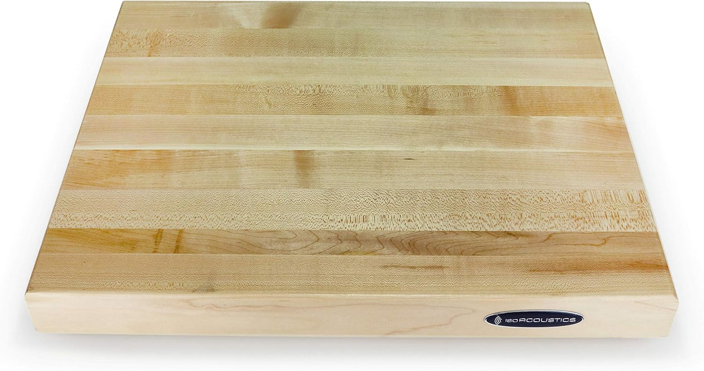 IsoAcoustics Delos Turntable Isolation Butcher Block Series: 1815M1 (18" W x 15" D x 1.75" H) Maple