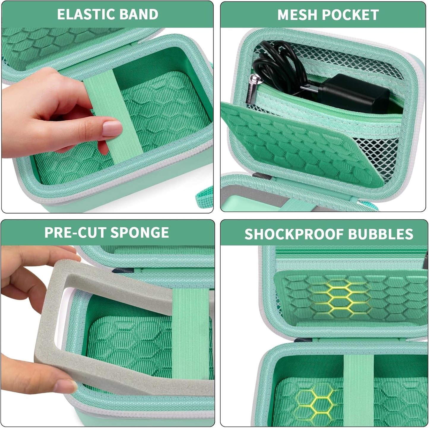 Carrying & Protective Case for Digital Camera, AbergBest 21 Mega Pixels 2.7" LCD Rechargeable HD/Kodak Pixpro/Canon PowerShot ELPH 180/190 / Sony DSCW800 / DSCW830 Cameras for Travel - Light Green