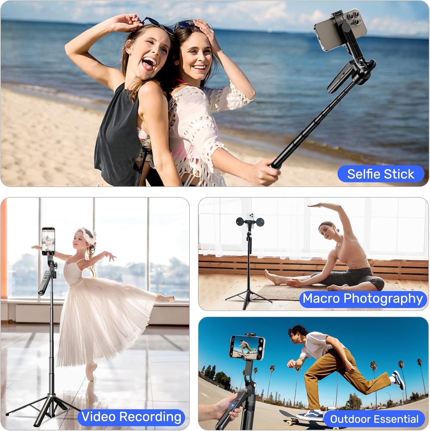 Auto Face Tracking Selfie Stick Tripod for iPhone with Light,360 Rotation That Follows Your Movement,70" Phone Camera Tripod Stand with Remote for Content Creator Vlog Live Stream Video Recording